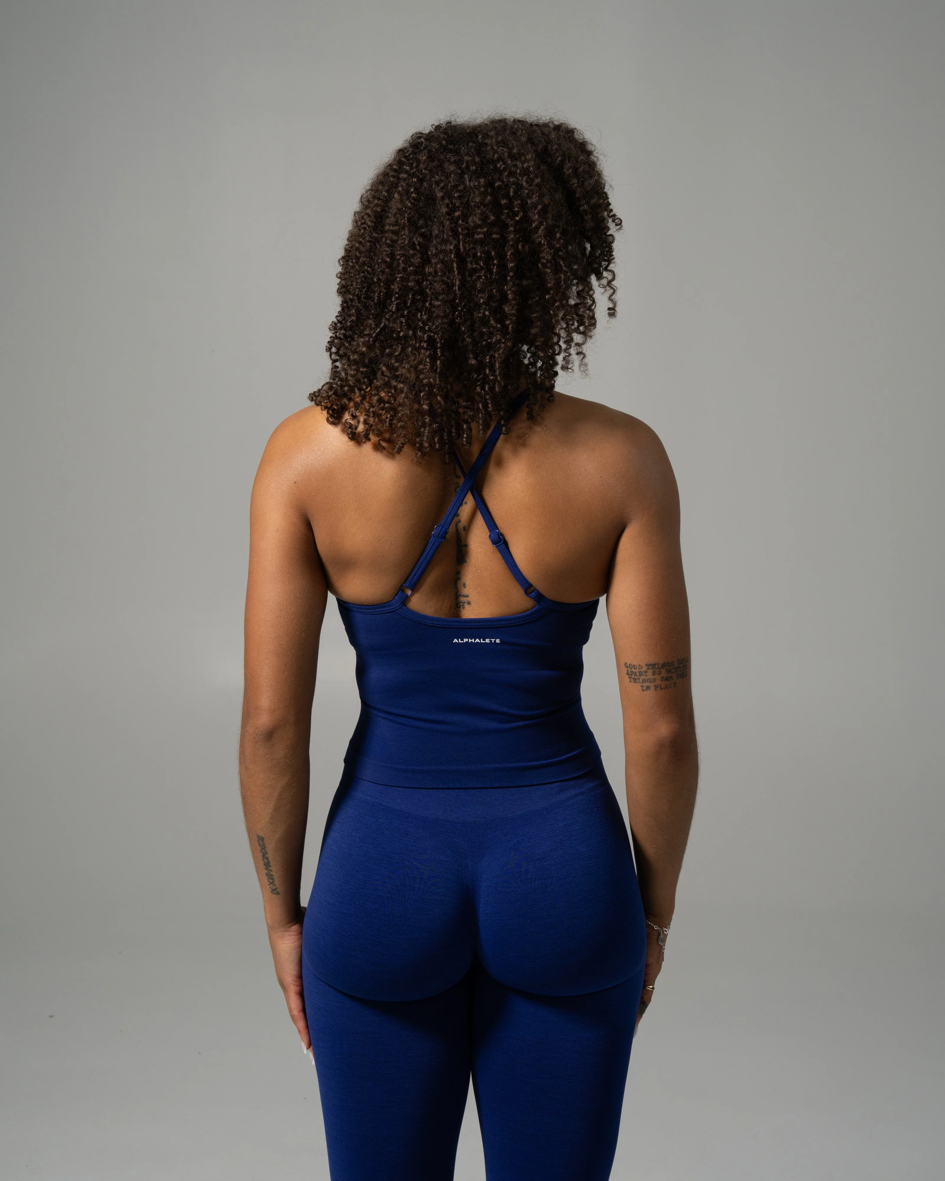 Crossed Push Tank - Indigo - Image 2