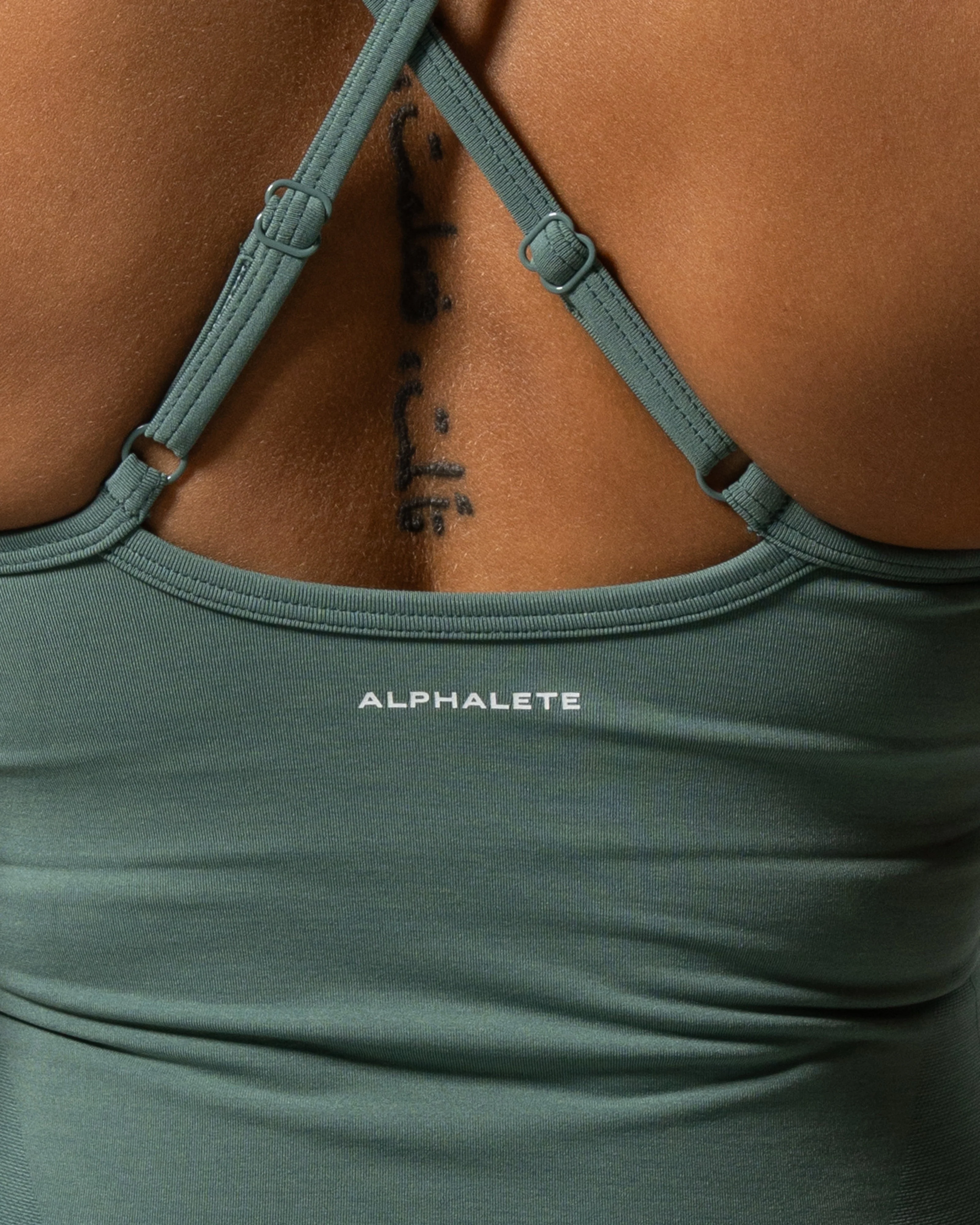 Crossed Push Tank - Juniper Green - Image 4
