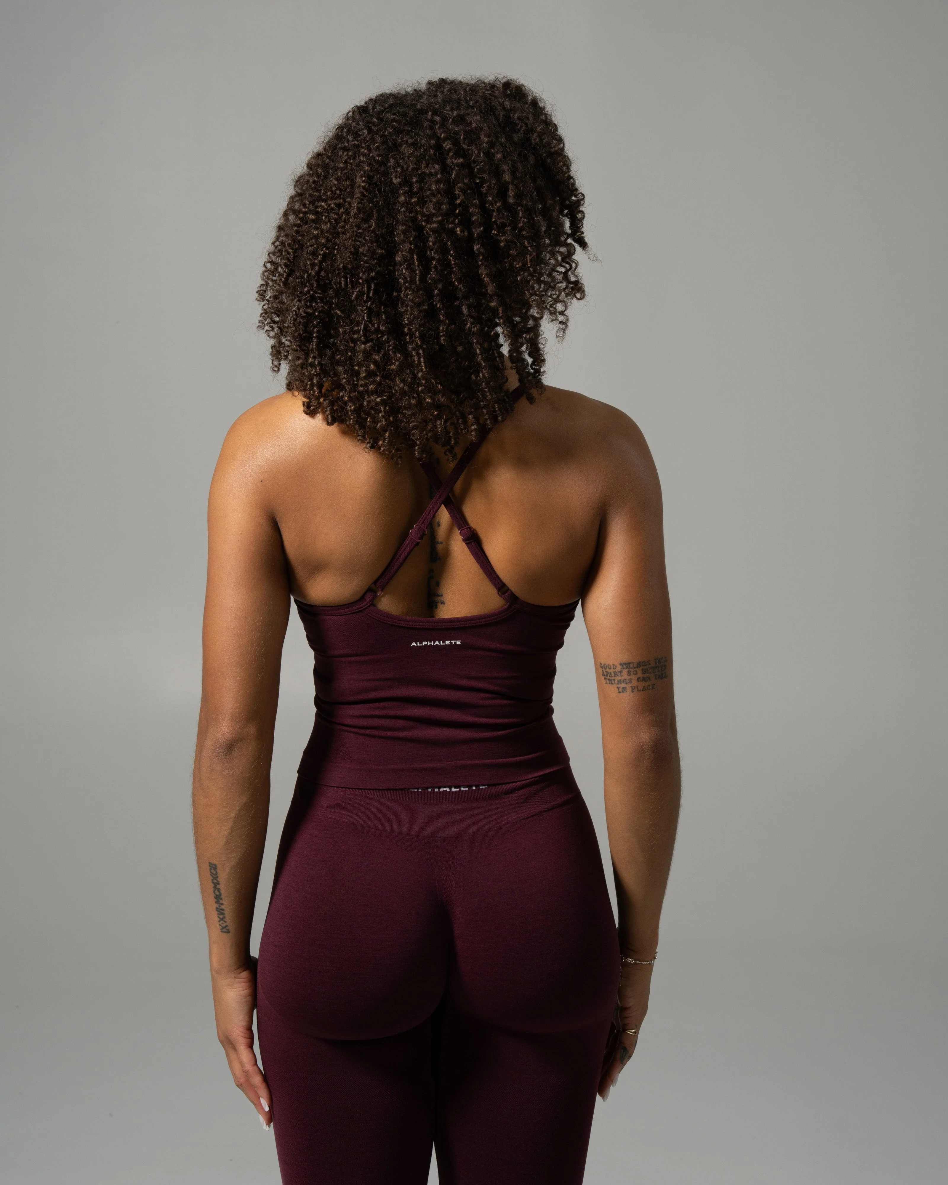 Crossed Push Tank - Merlot - Image 2