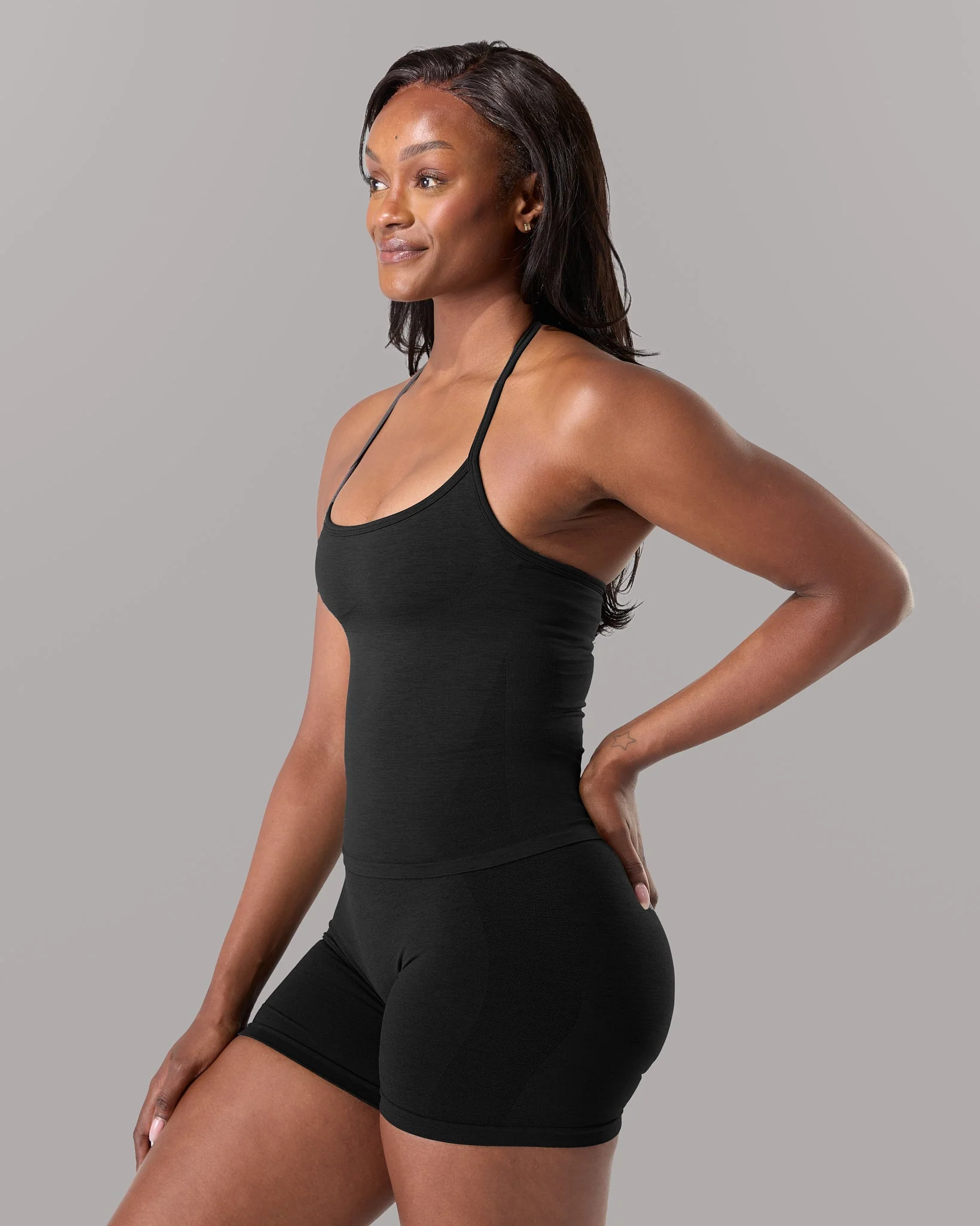 Halter Push Tank - Black - Image 4