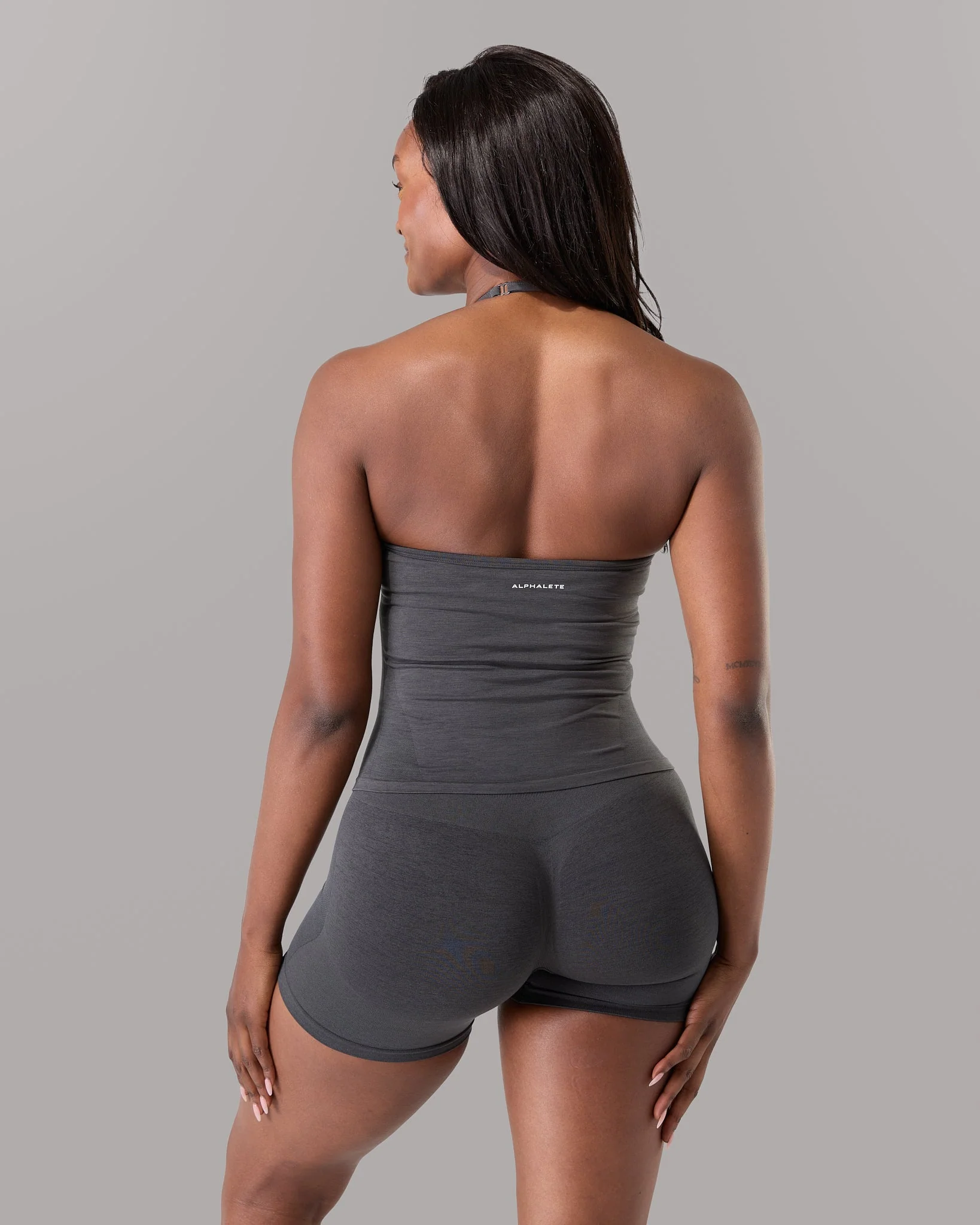 Halter Push Tank - Dark Heather Grey - Image 3
