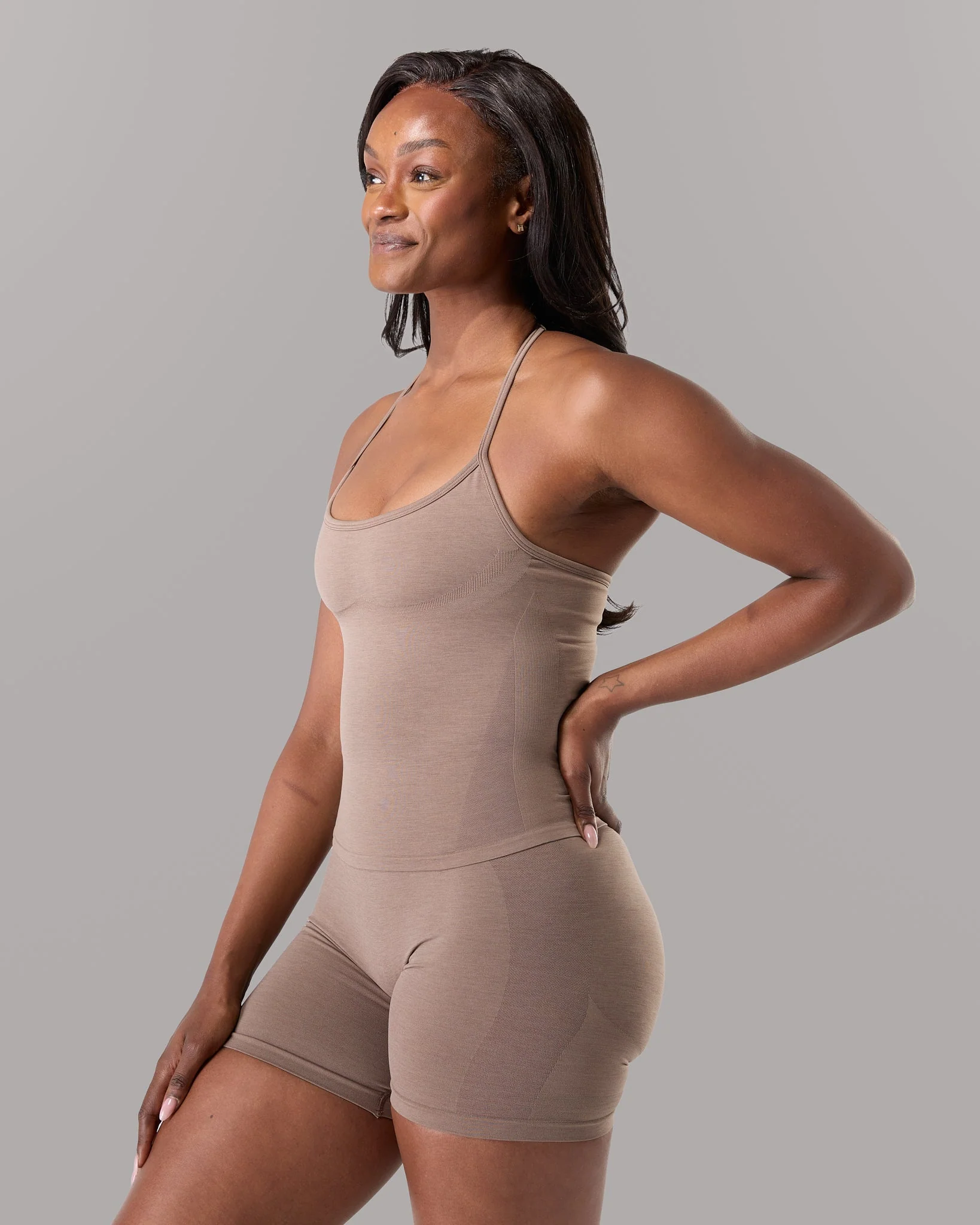 Halter Push Tank - Mocha - Image 4