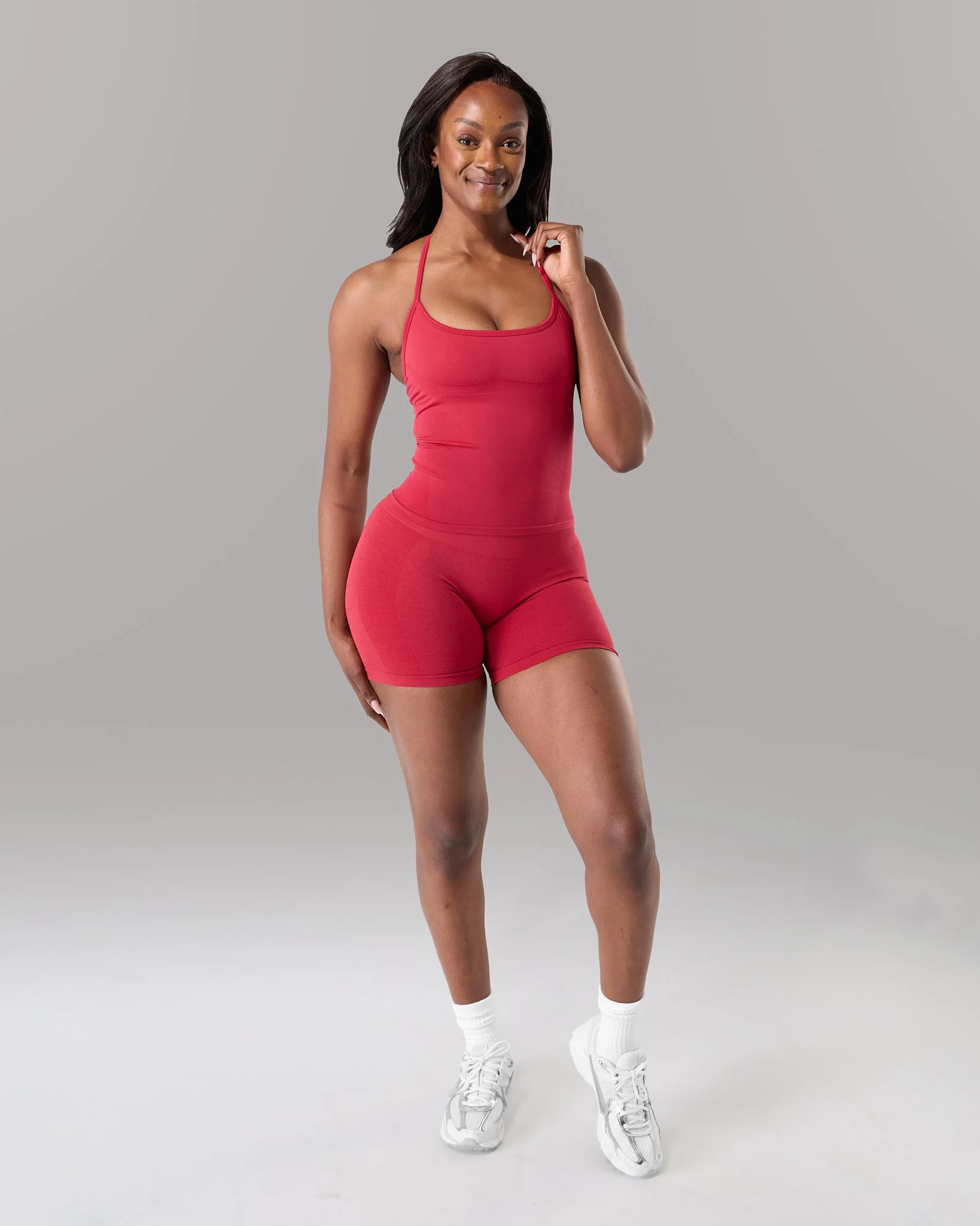 Halter Push Tank - Scarlet - Image 2