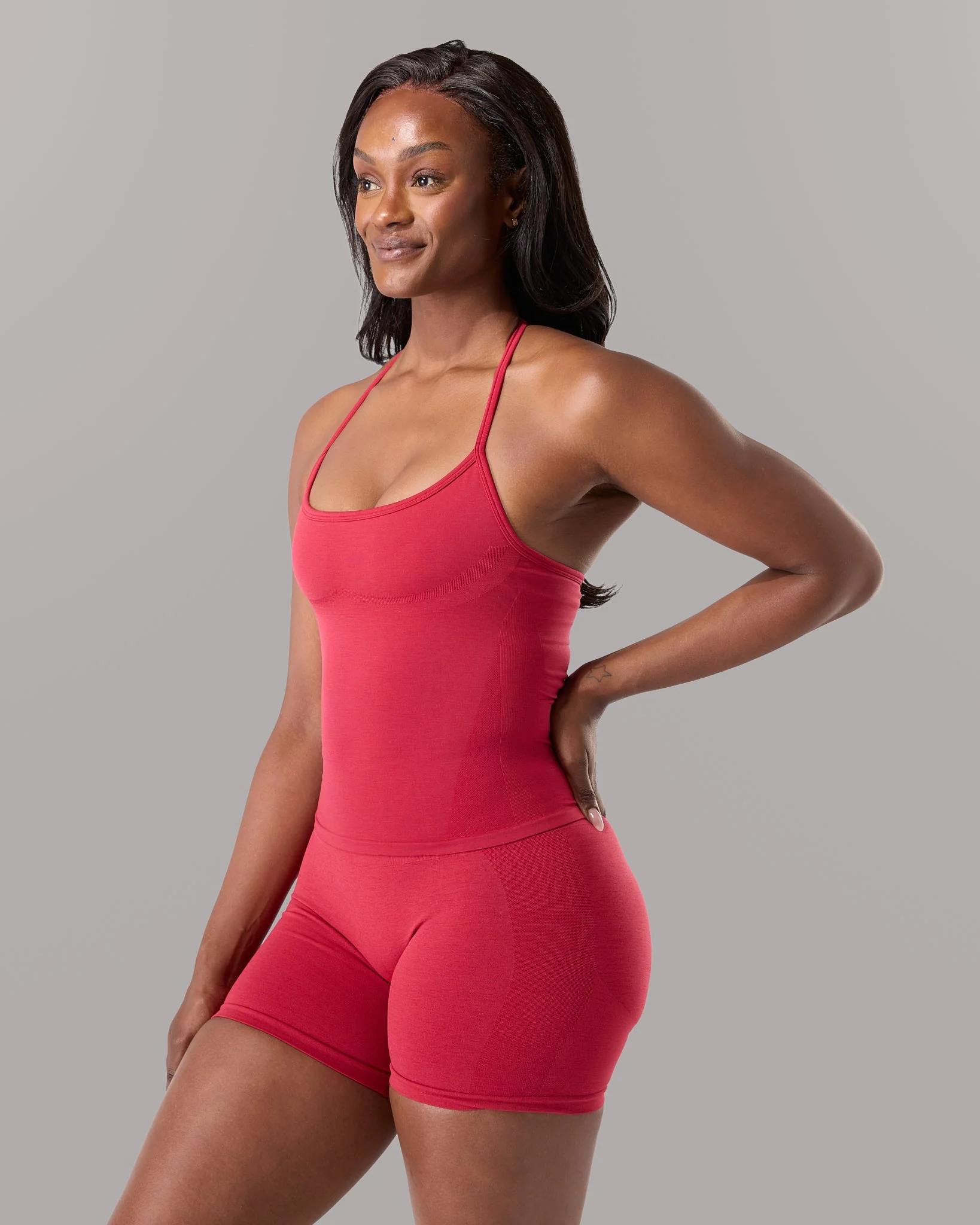 Halter Push Tank - Scarlet - Image 4