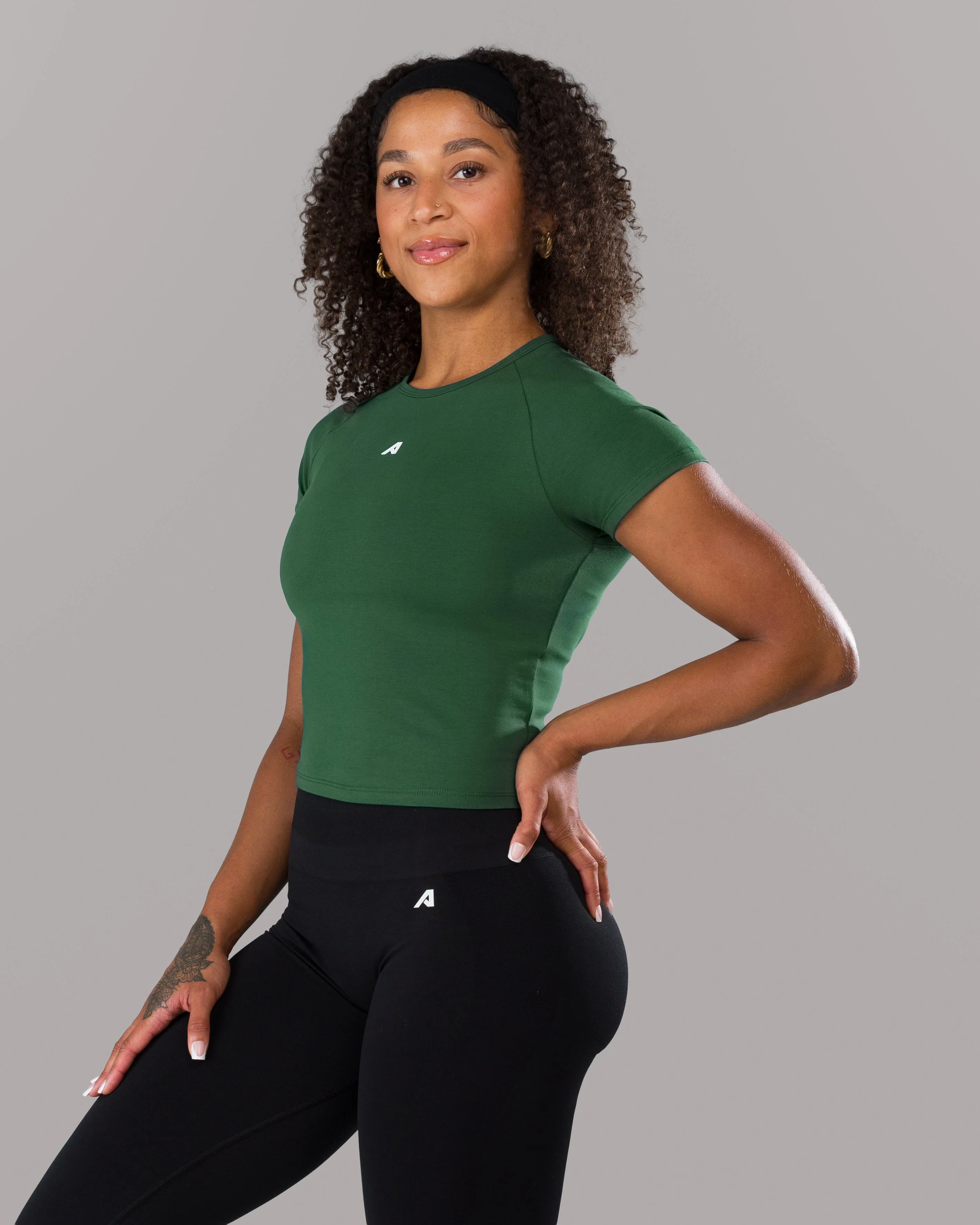 Icon Baby Tee - Court Green - Image 2