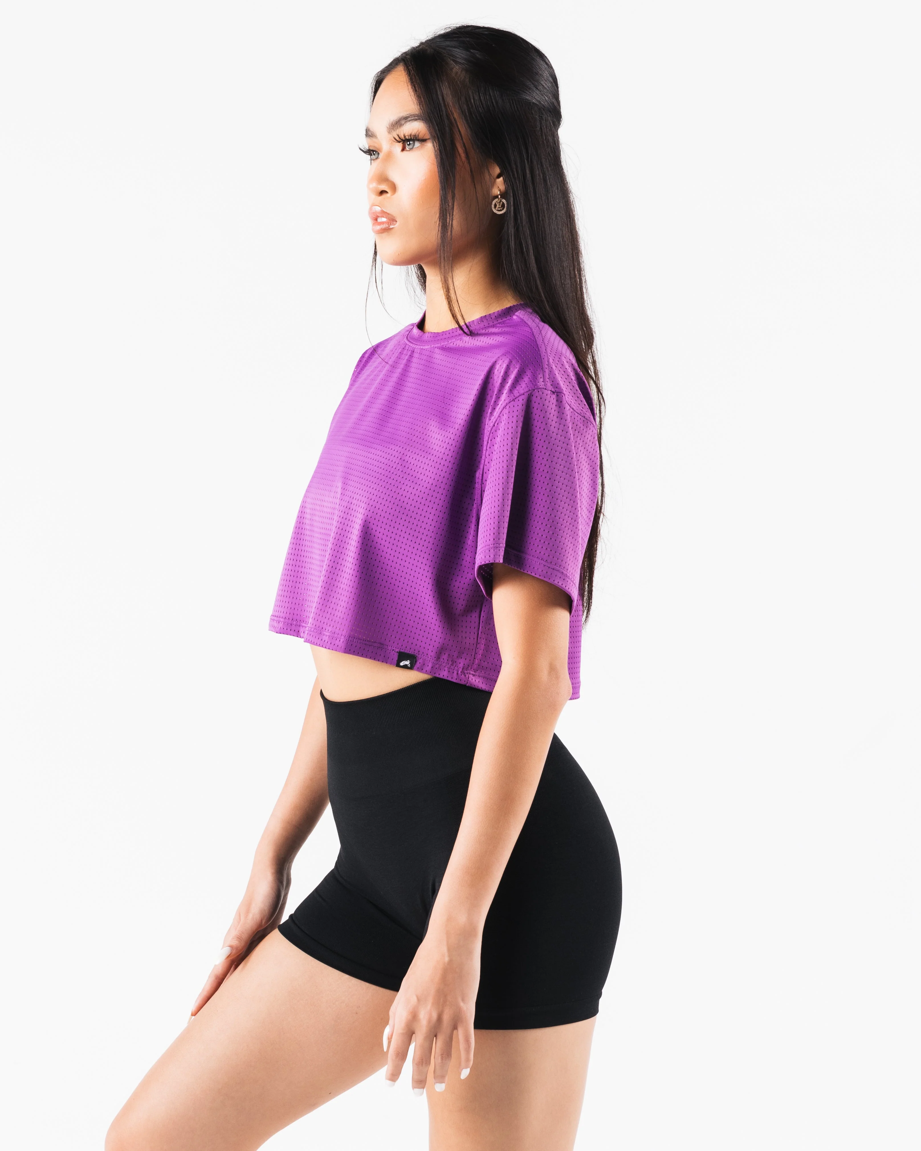 Margo Mesh Crop Tee - Blaze - Image 3