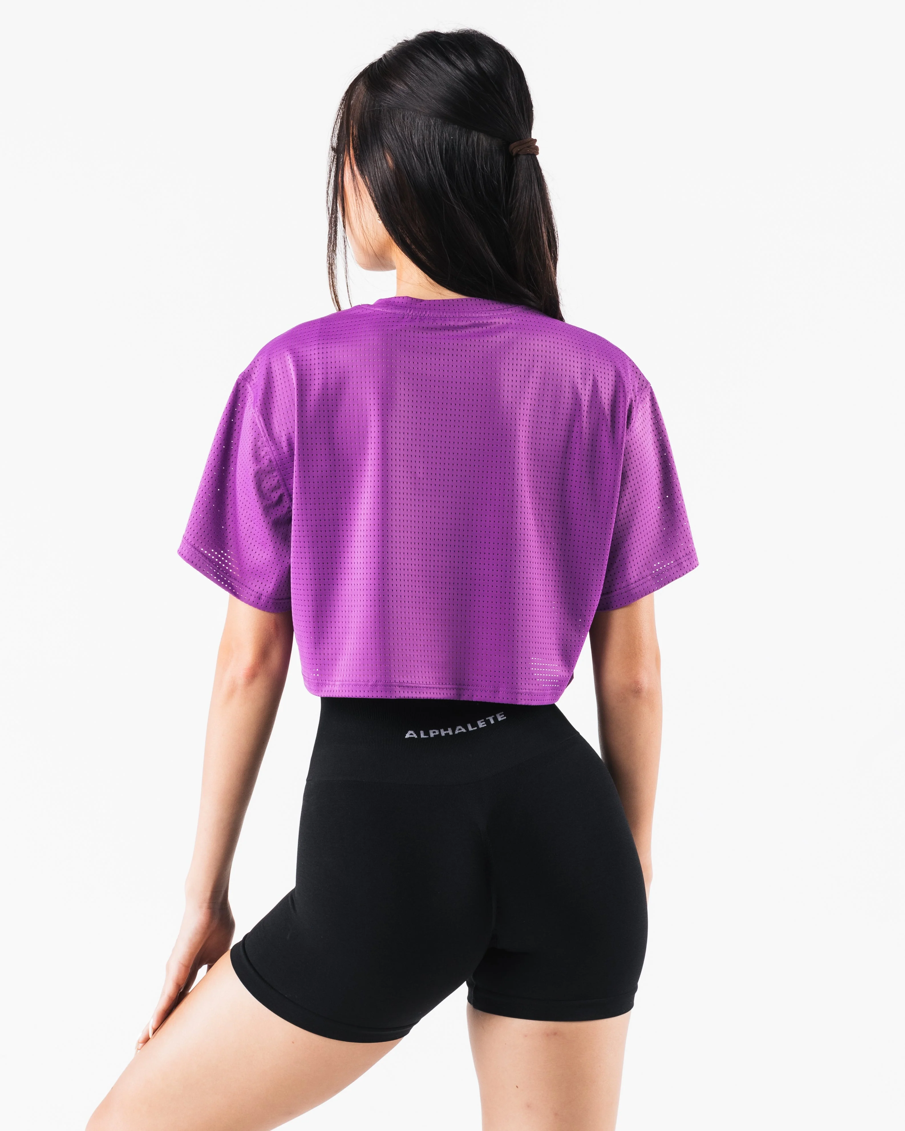 Margo Mesh Crop Tee - Blaze - Image 4