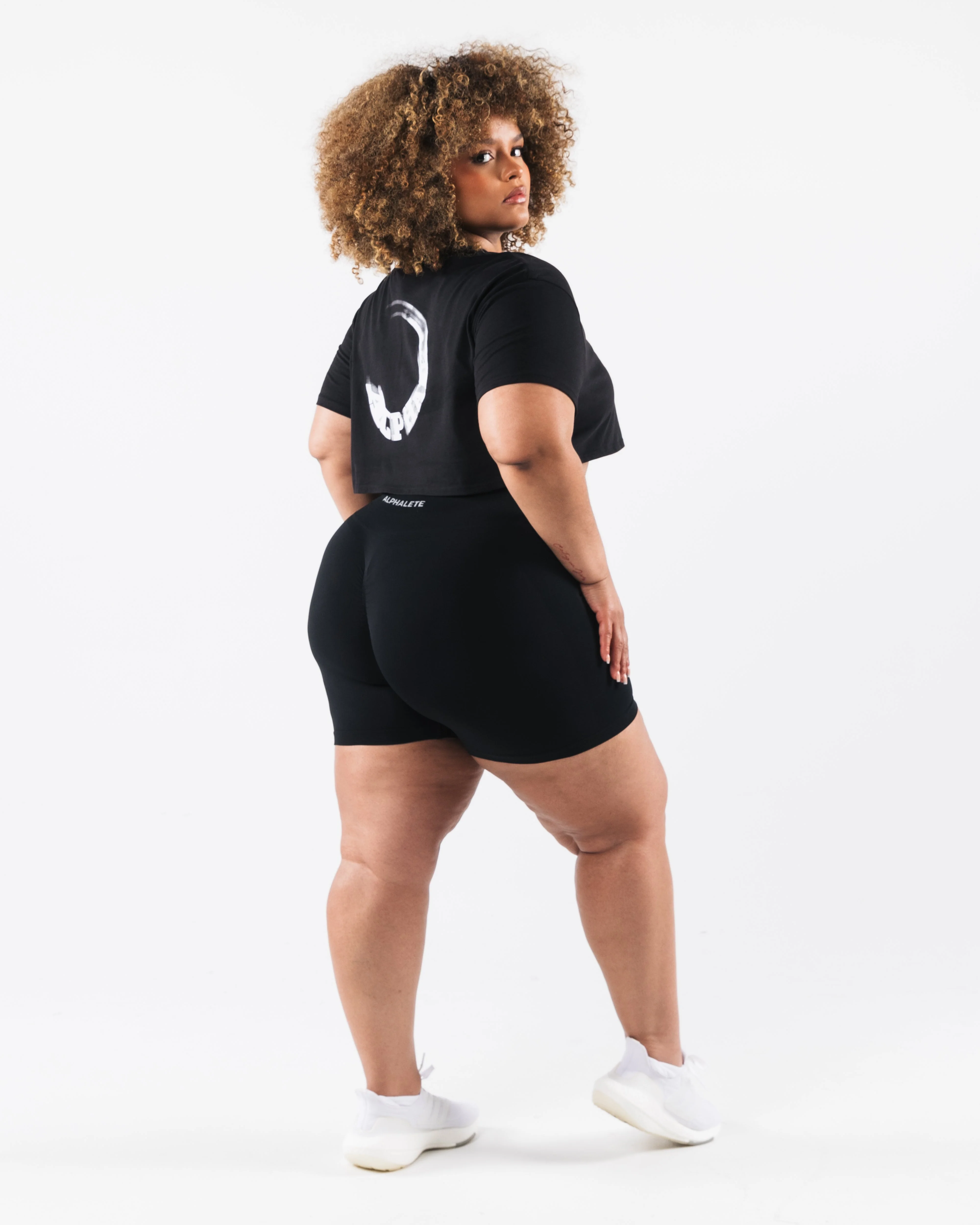 OT Oversized Crop Tee - Black - Image 4