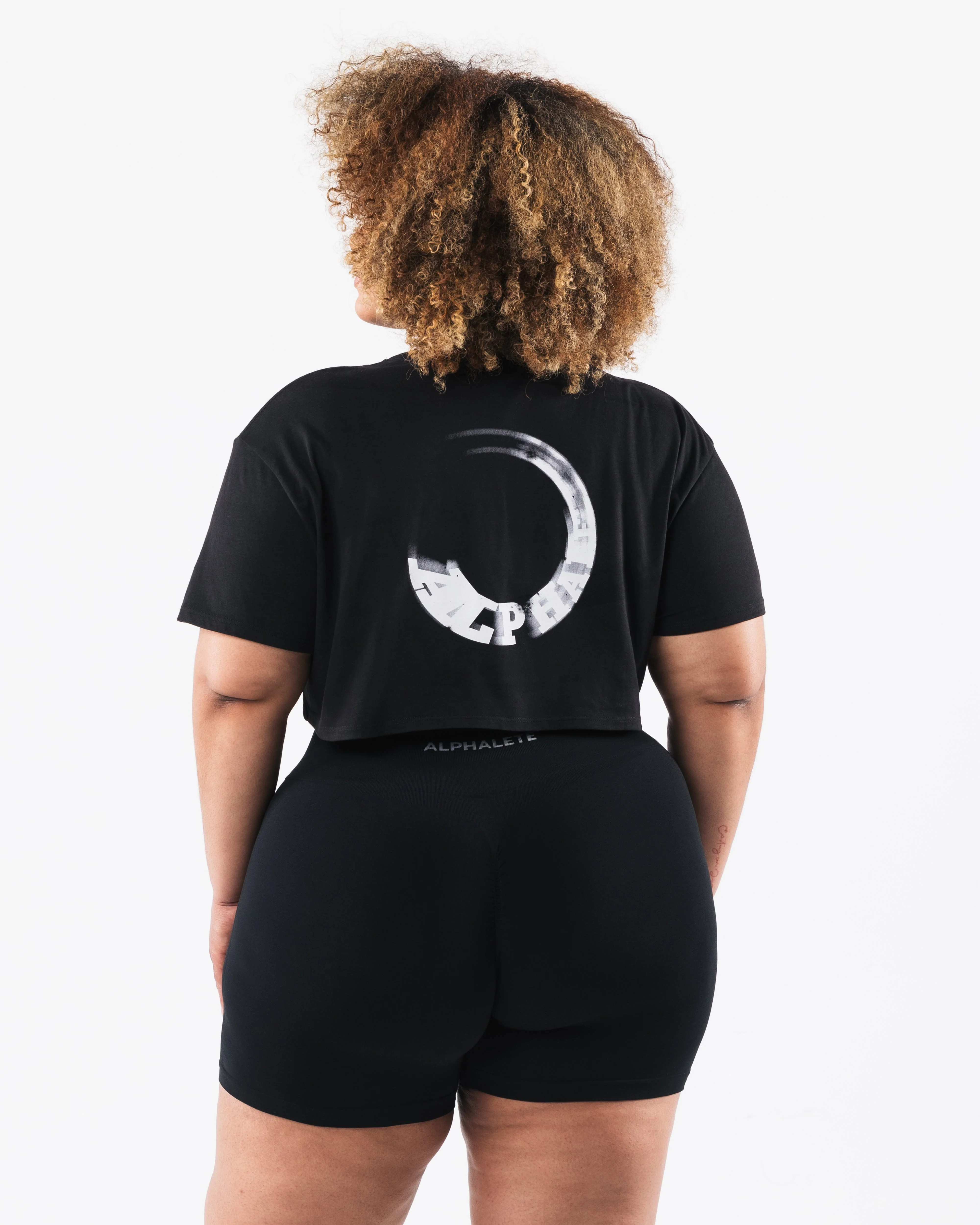 OT Oversized Crop Tee - Black - Image 7