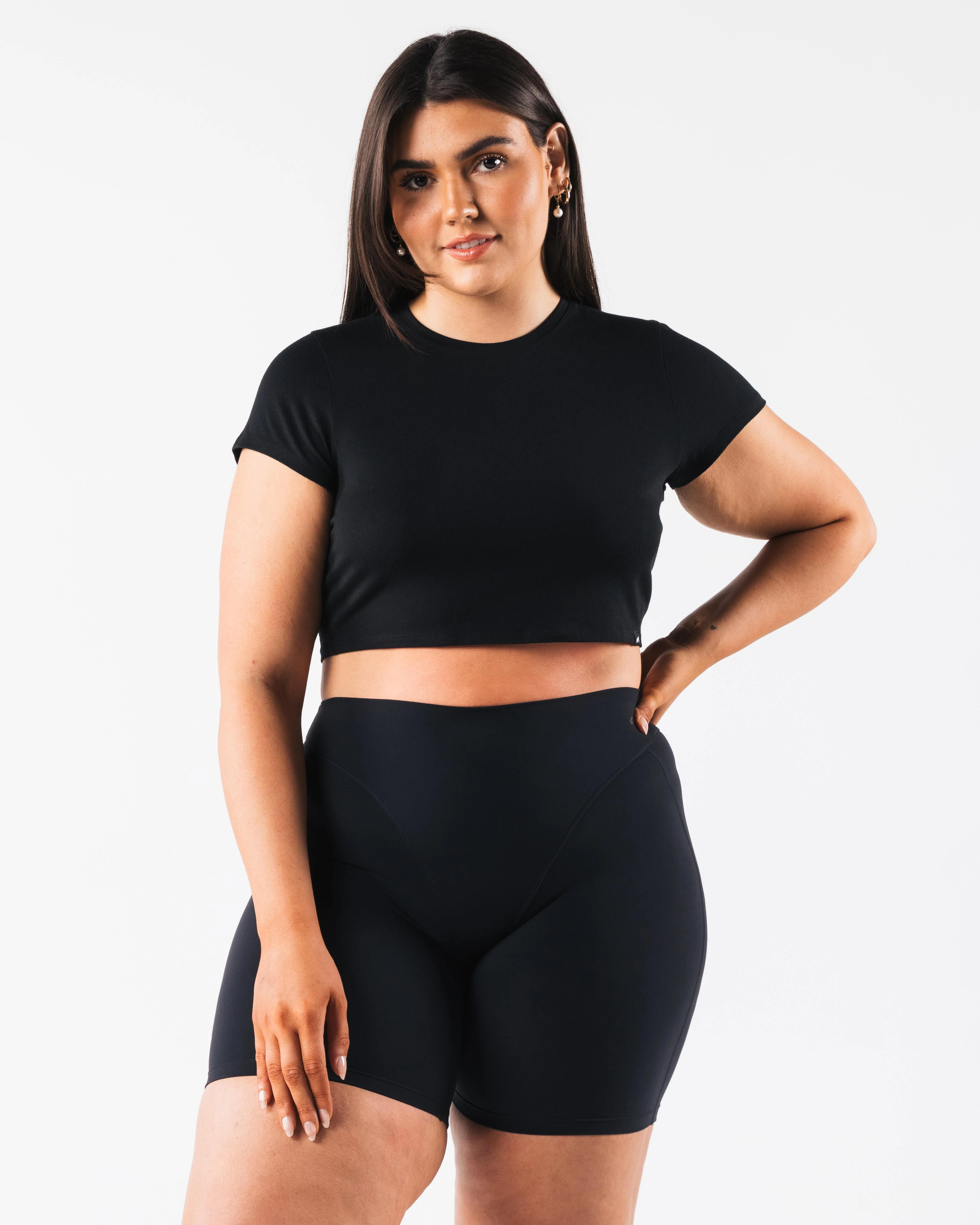 OT Crop Tee - Black - Image 4
