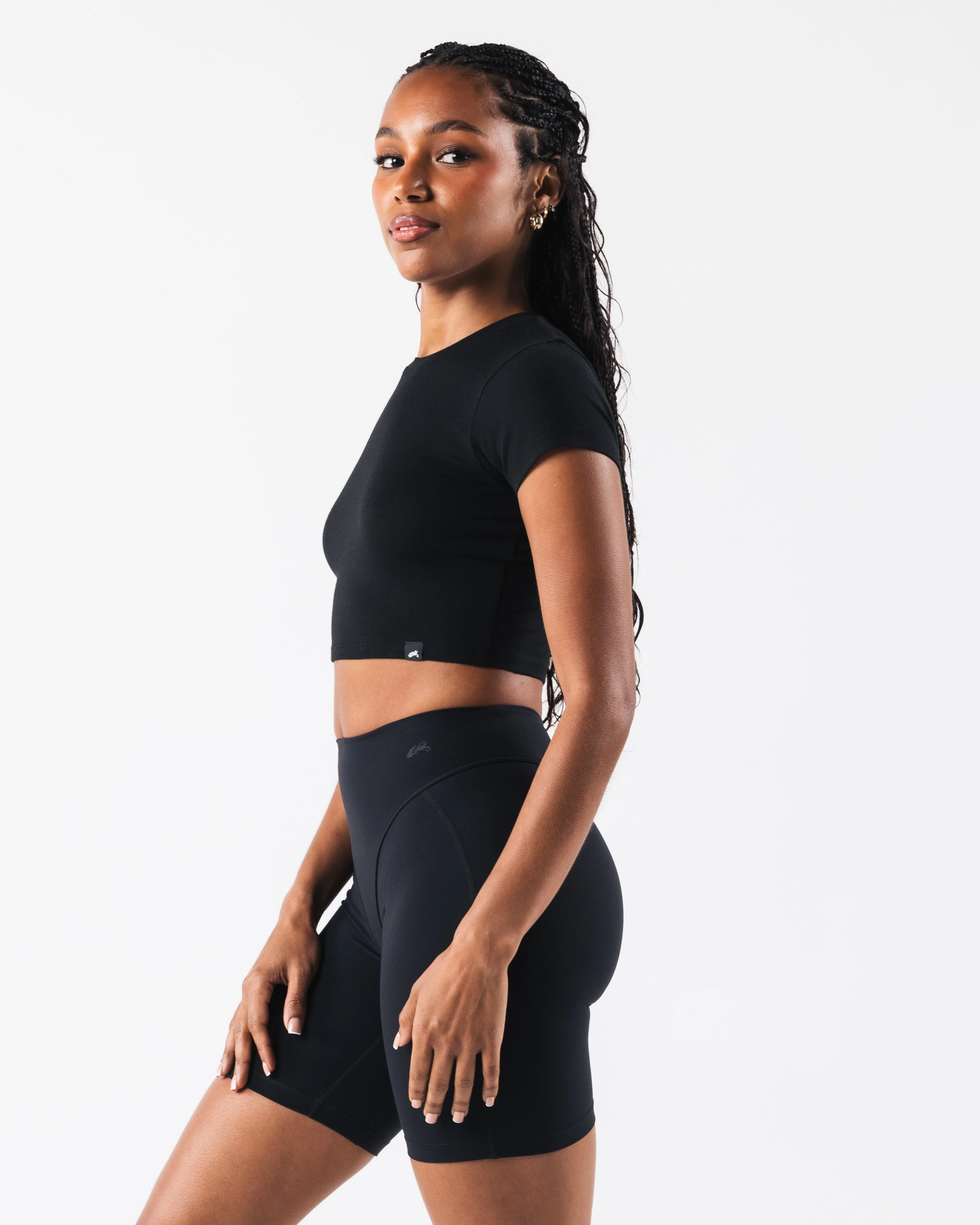 OT Crop Tee - Black - Image 5