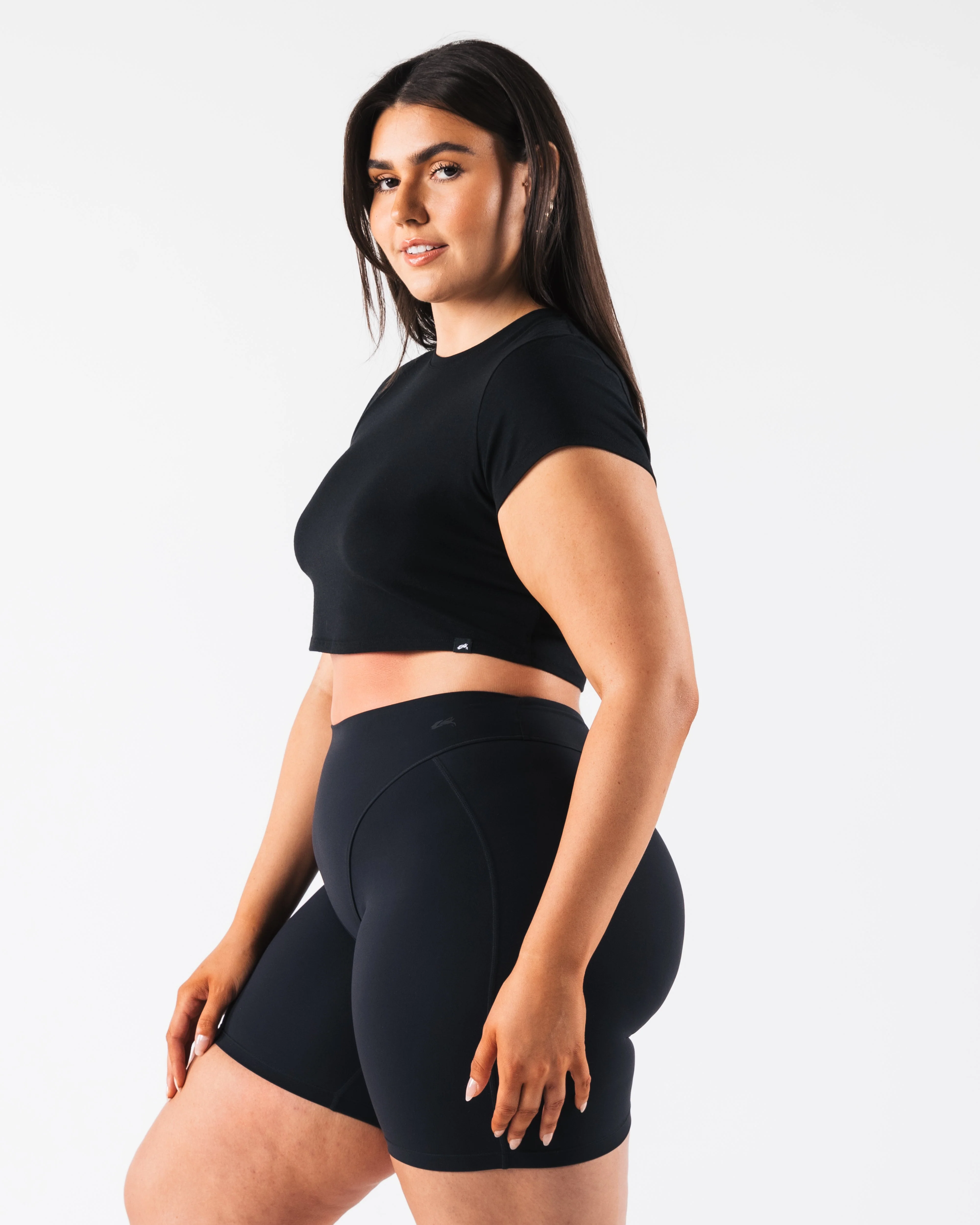 OT Crop Tee - Black - Image 6