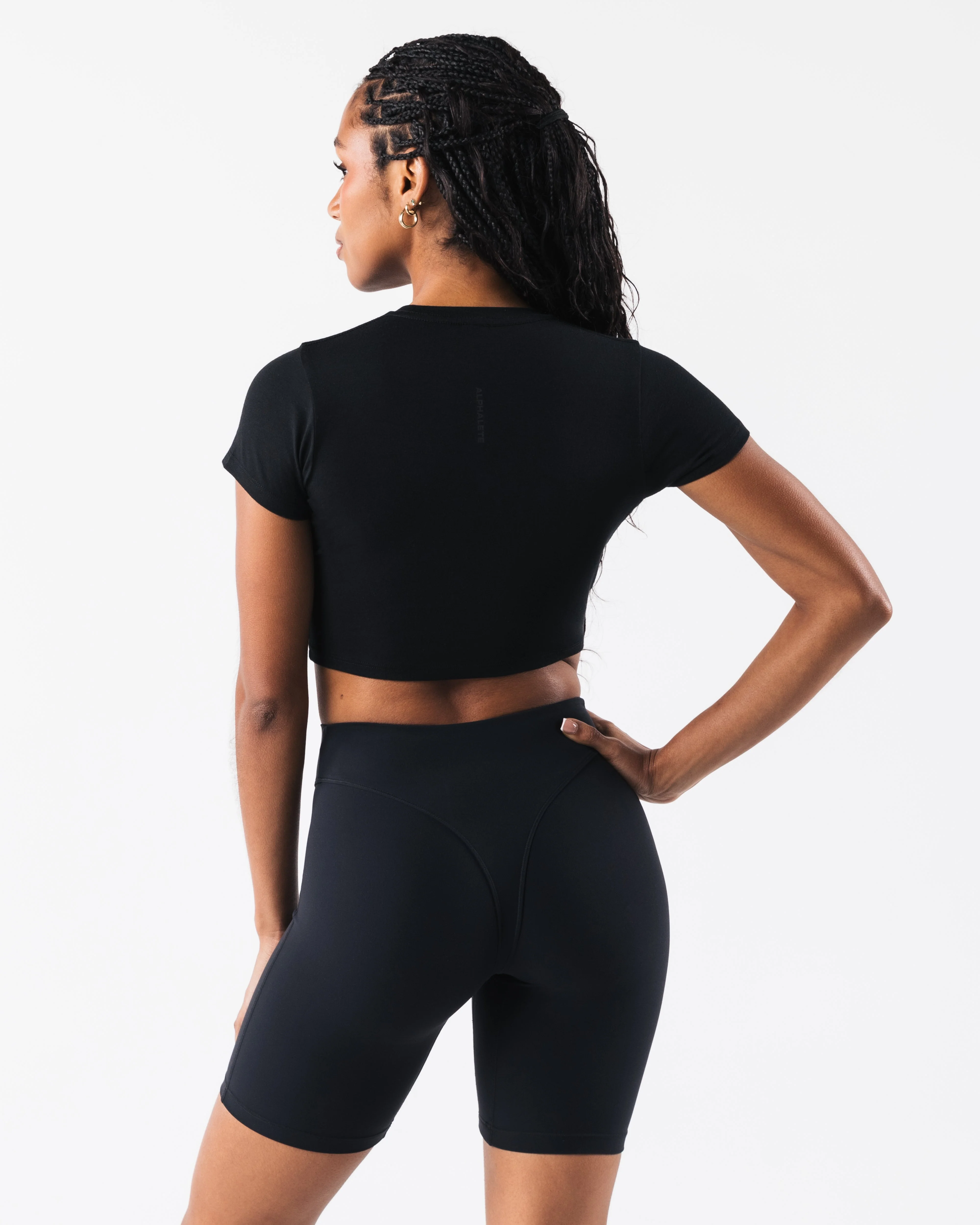 OT Crop Tee - Black - Image 7