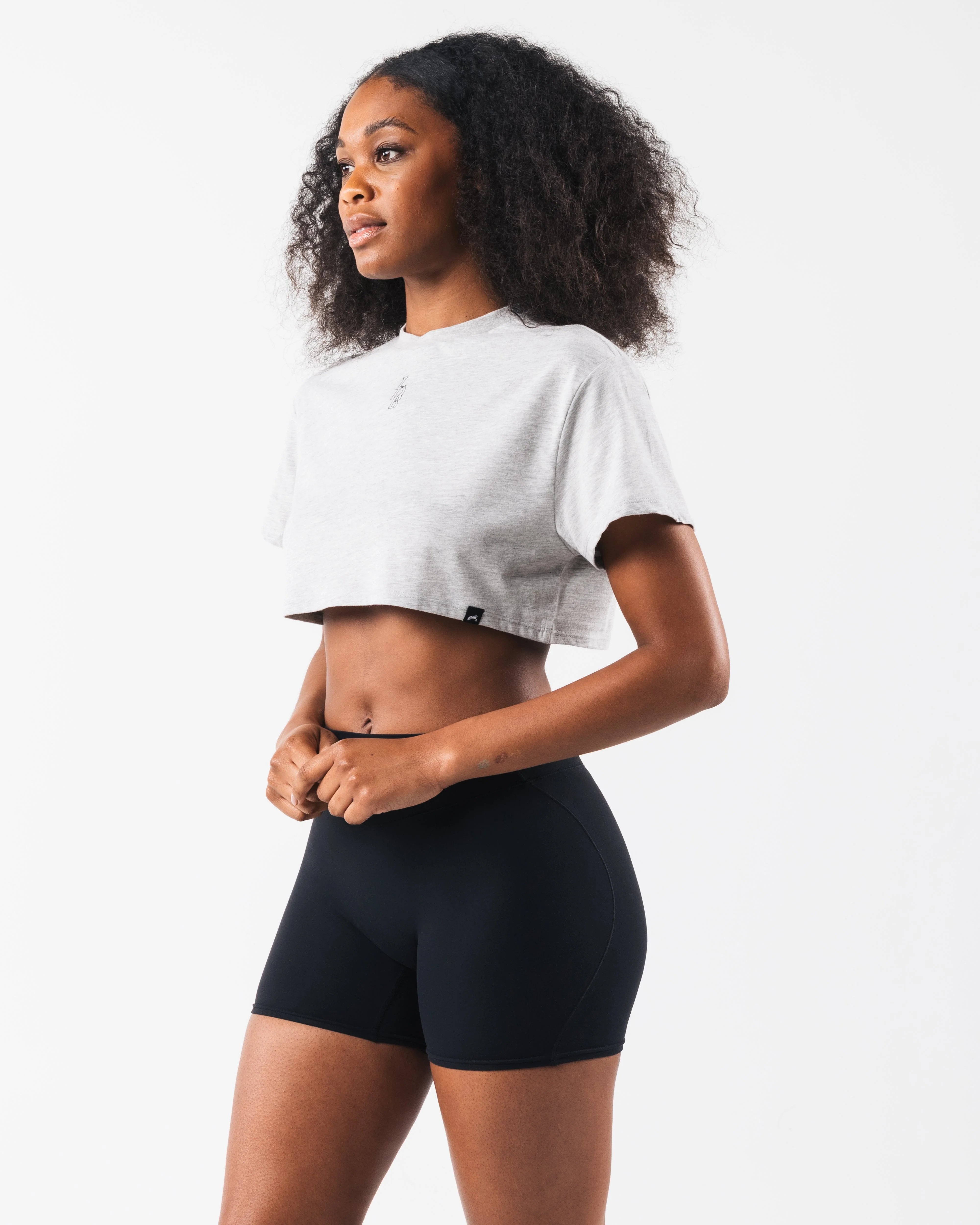 LDB Oversized Crop Tee - Heather Cloud - Image 3