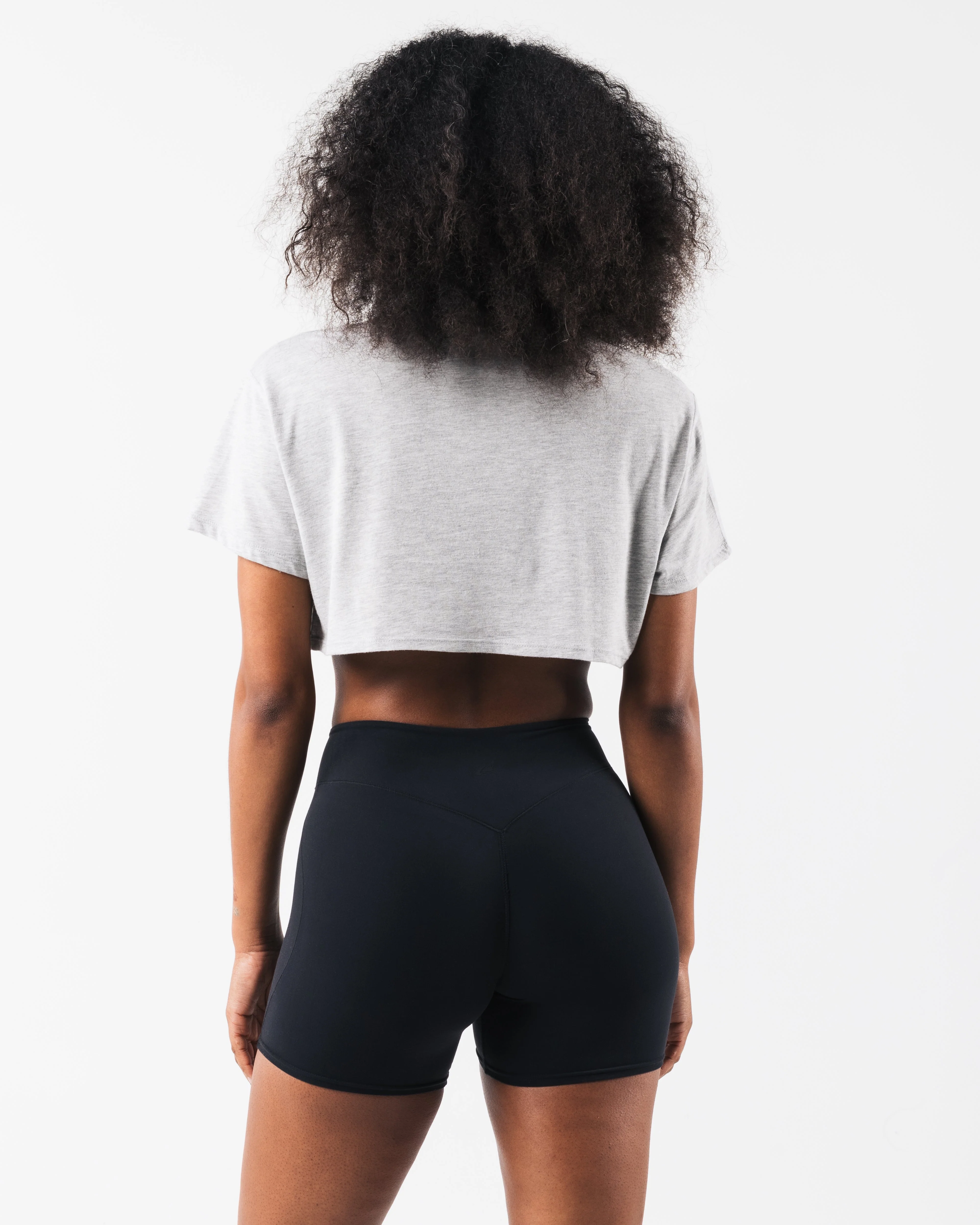 LDB Oversized Crop Tee - Heather Cloud - Image 4