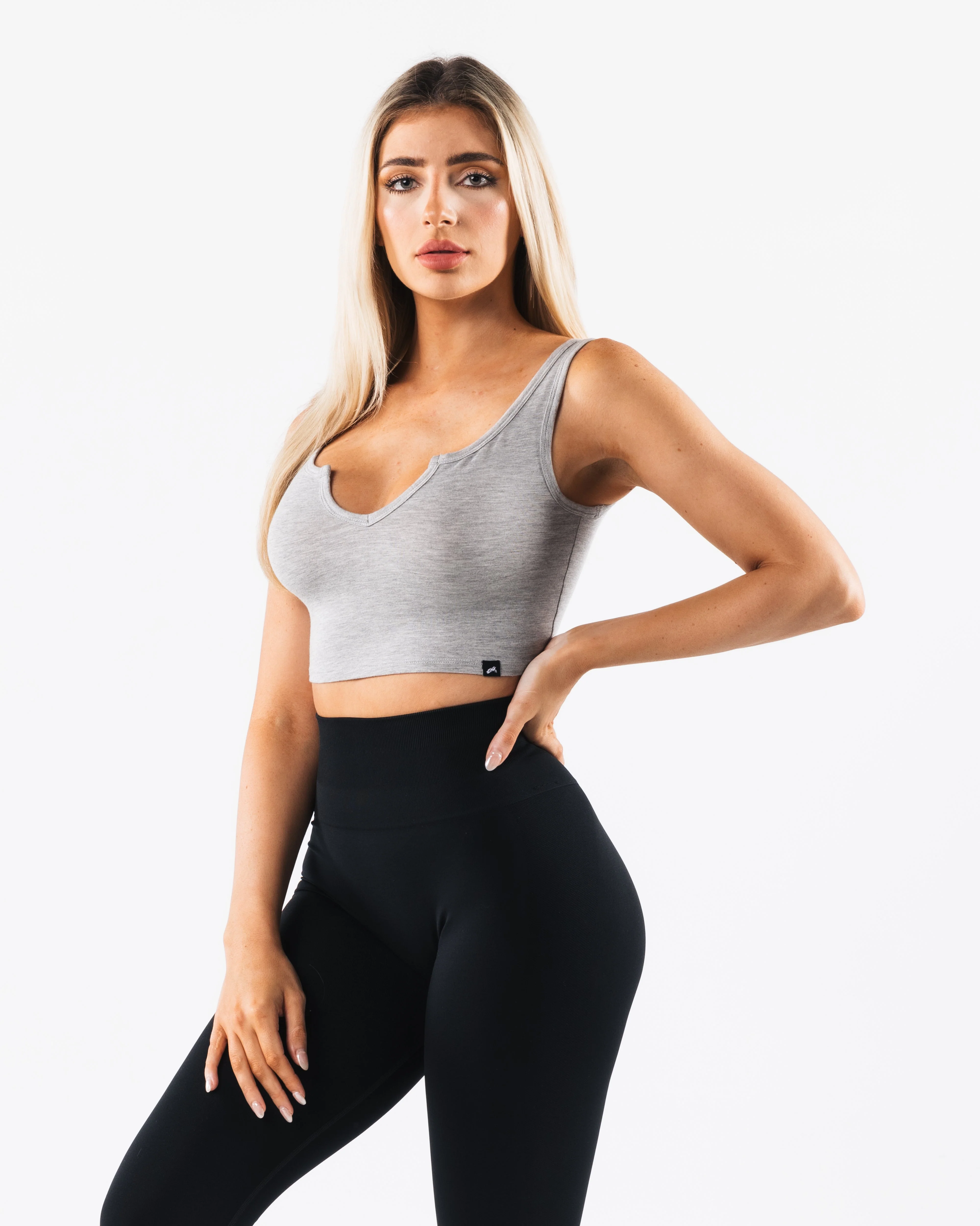 OT Slit Tank - Light Heather Grey - Image 3
