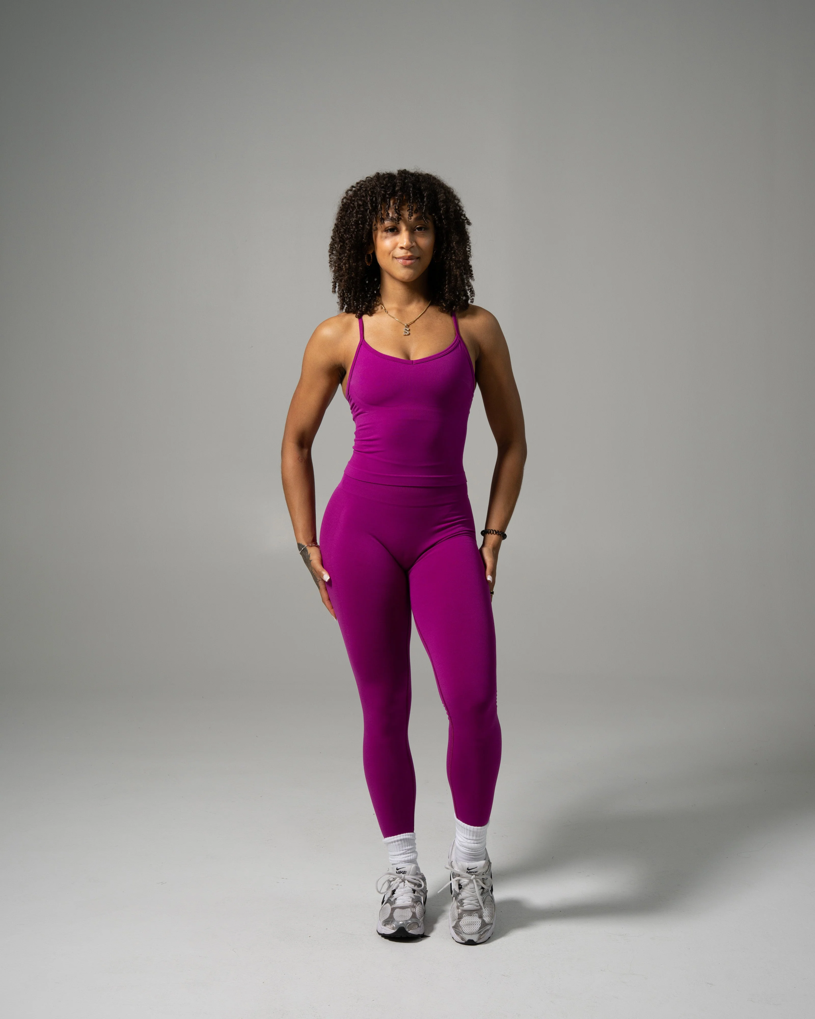 Pump High Rise Legging - Dark Fuchsia - Image 4