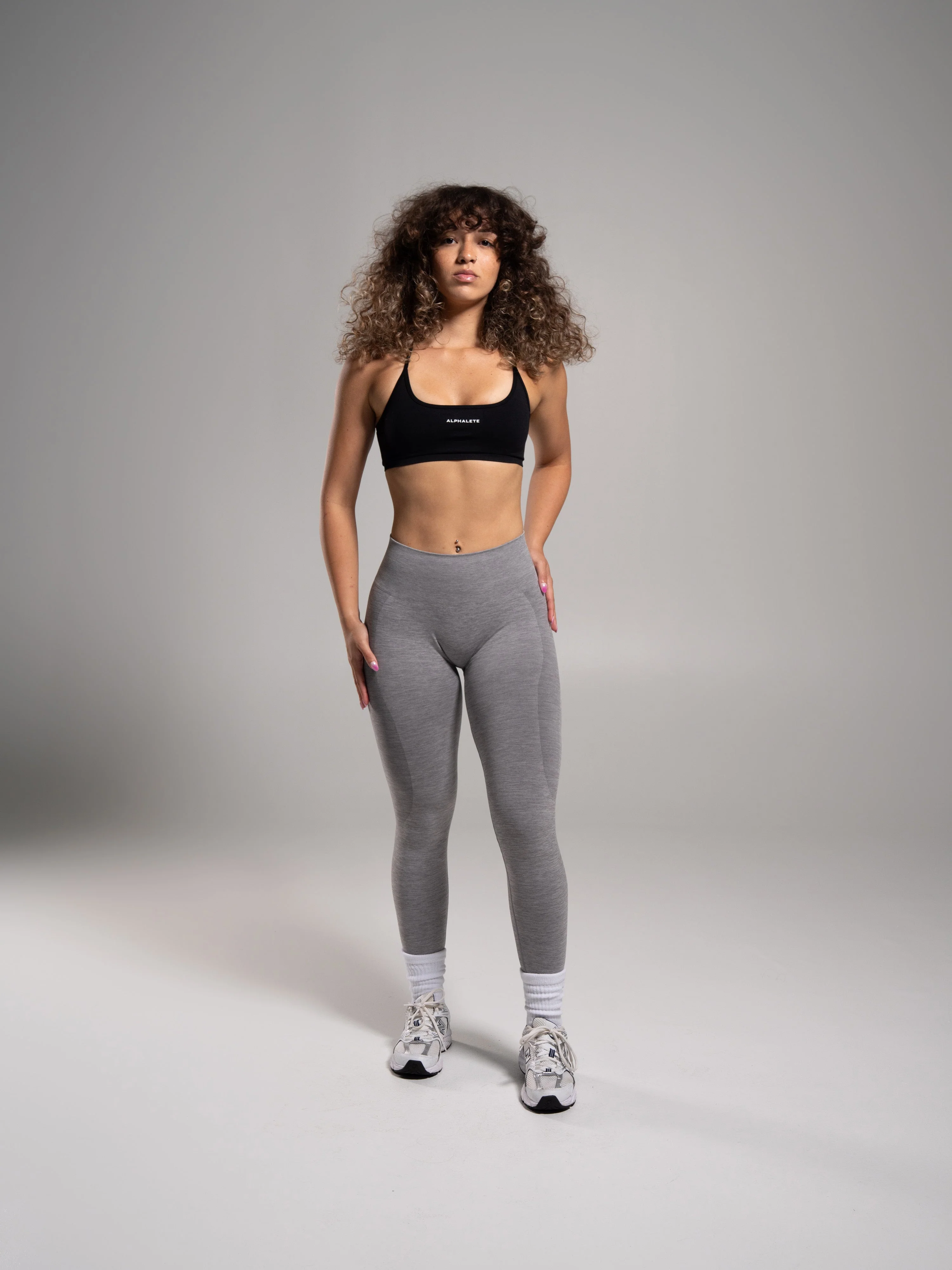Pump Mid Rise Legging - Heather Grey - Image 5