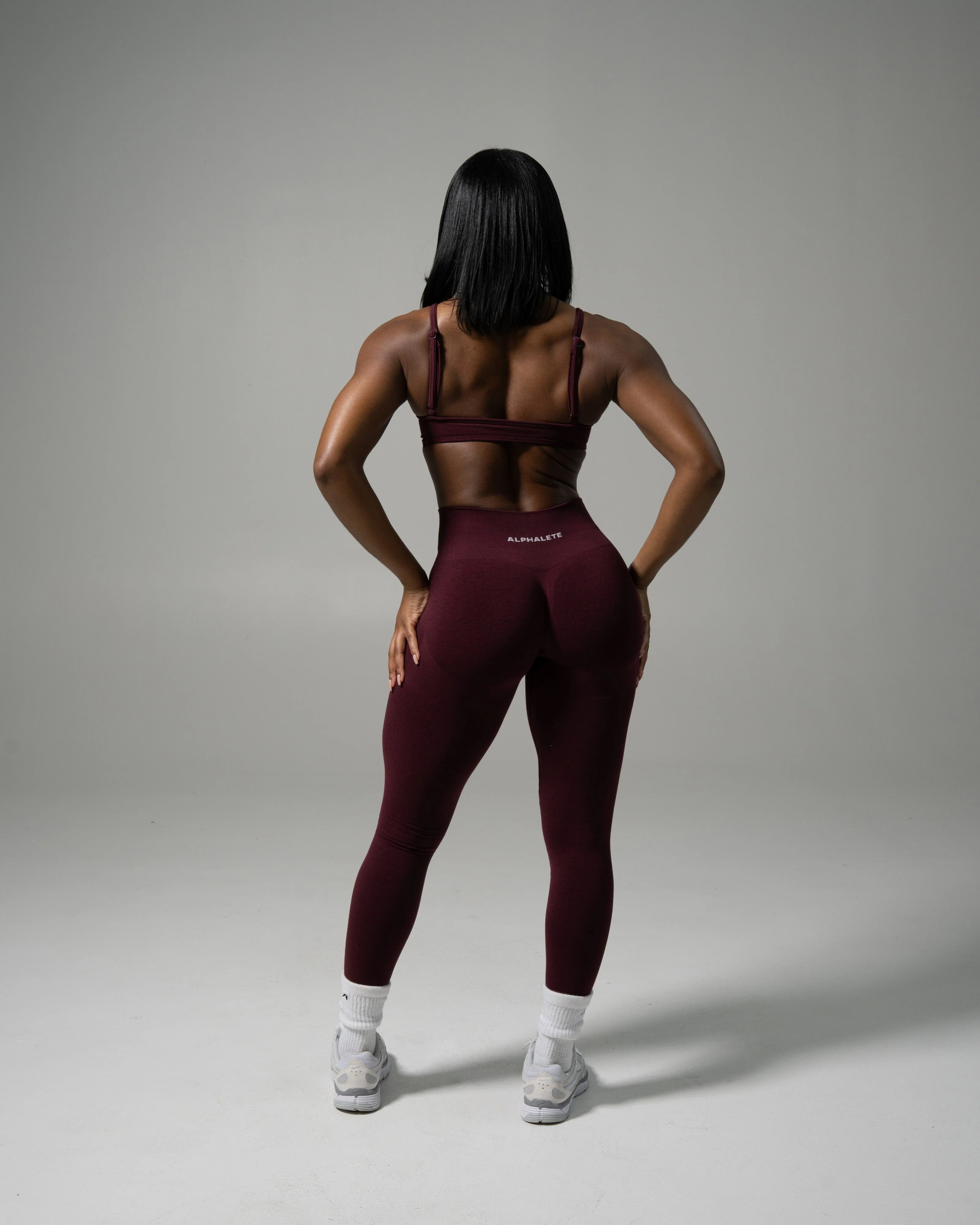 Pump Mid Rise Legging - Merlot - Image 4