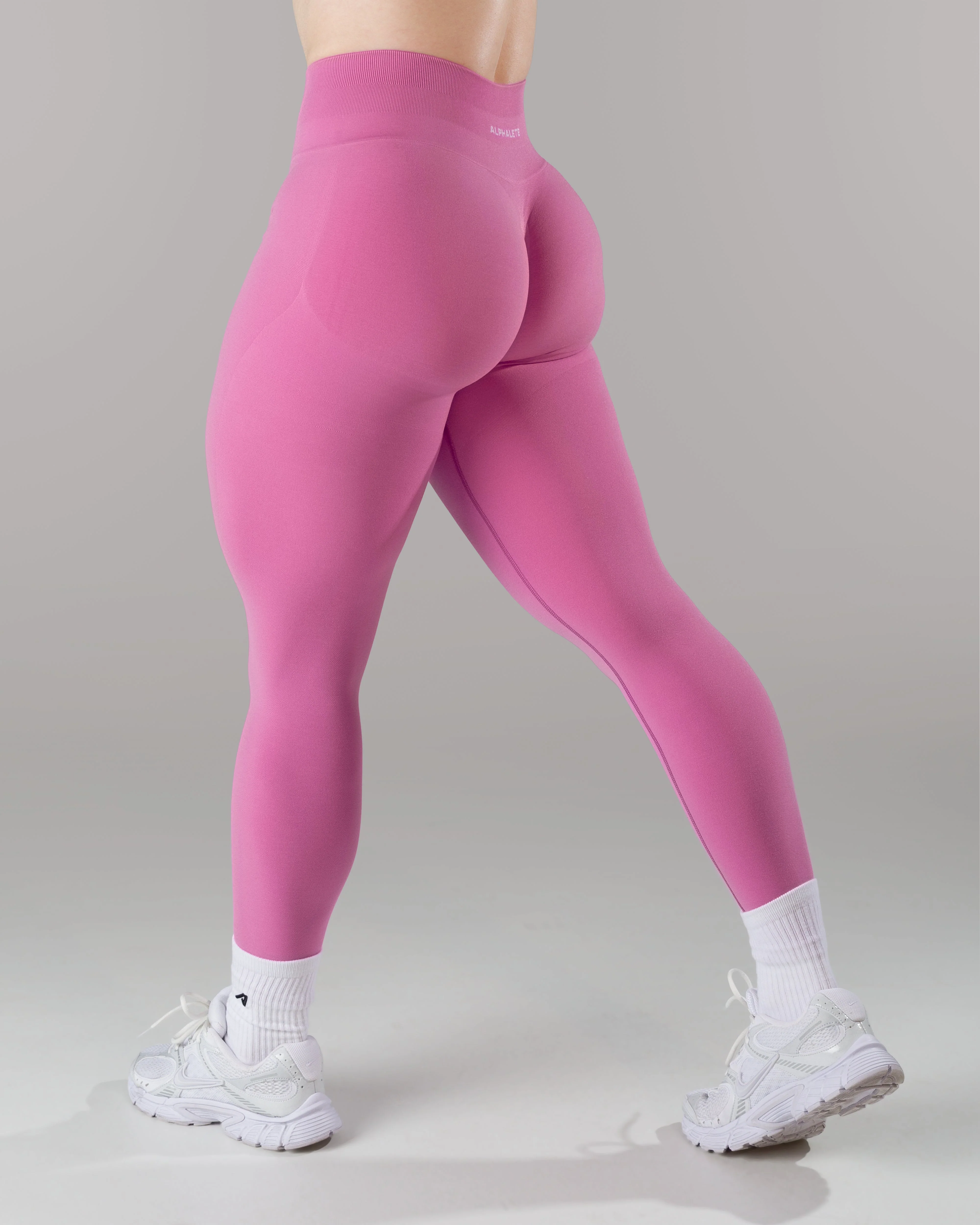 Pump Mid Rise Legging - Orchid w/ Logo - Image 6