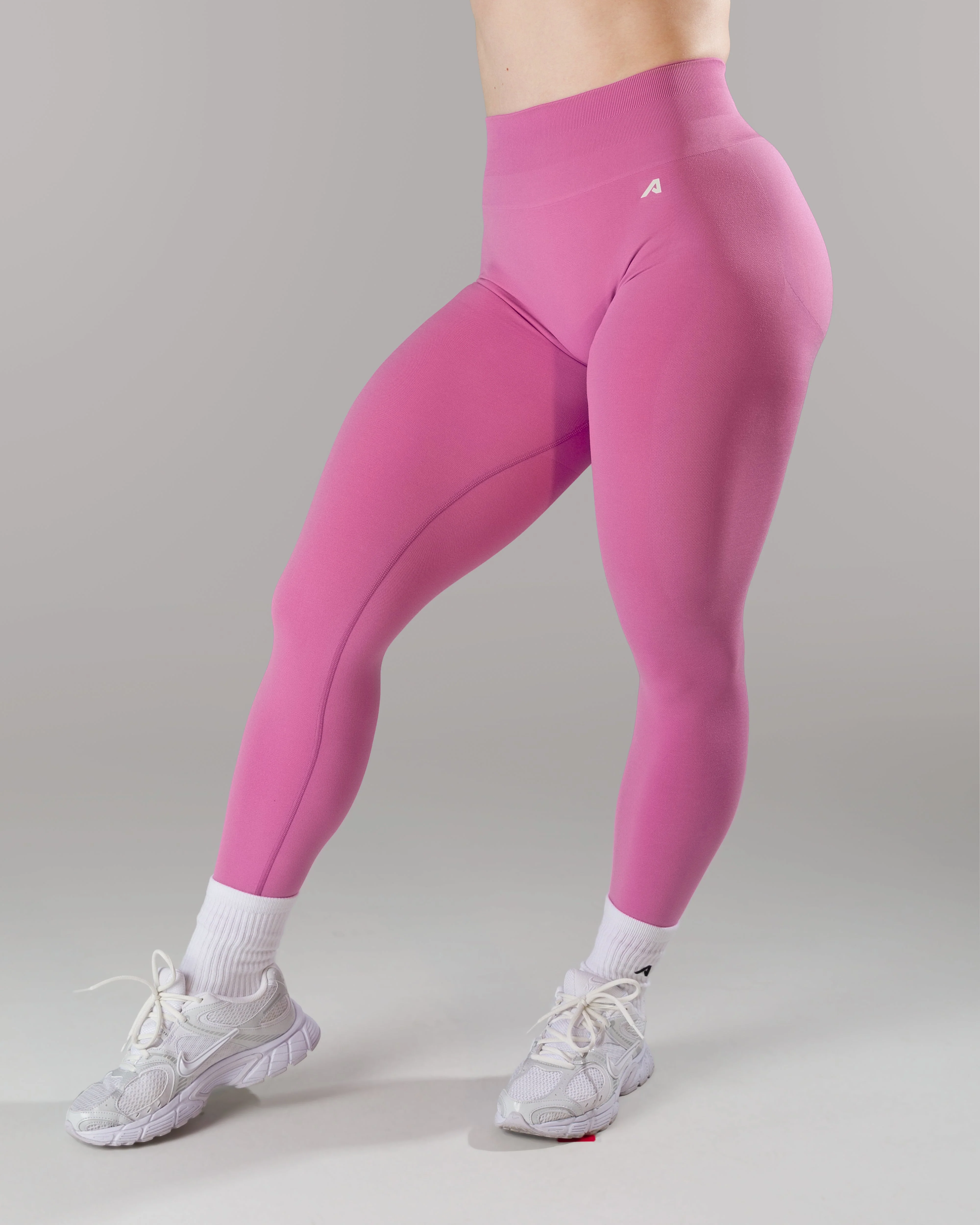 Pump Mid Rise Legging - Orchid w/ Logo - Image 7