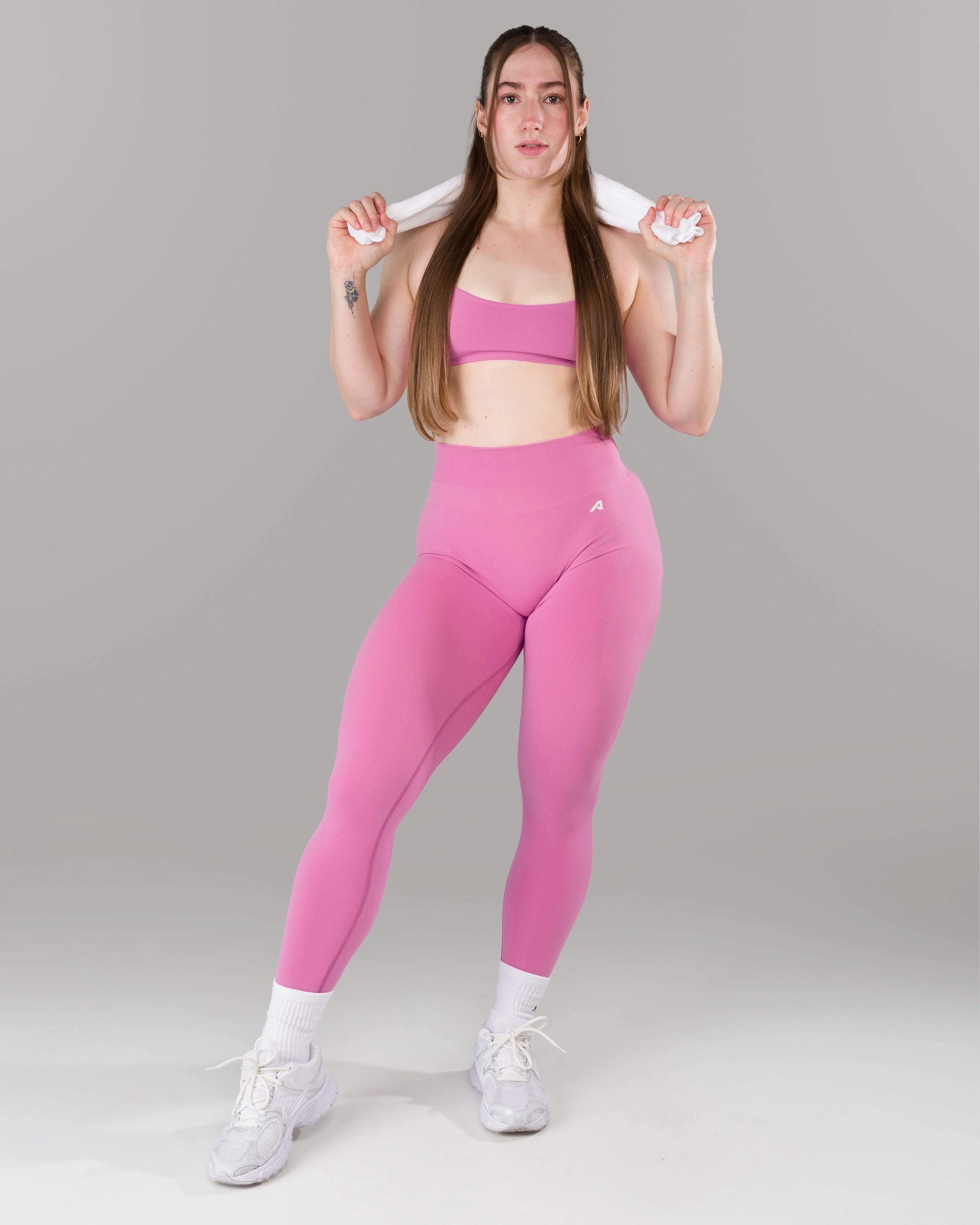 Pump Mid Rise Legging - Orchid w/ Logo - Image 9