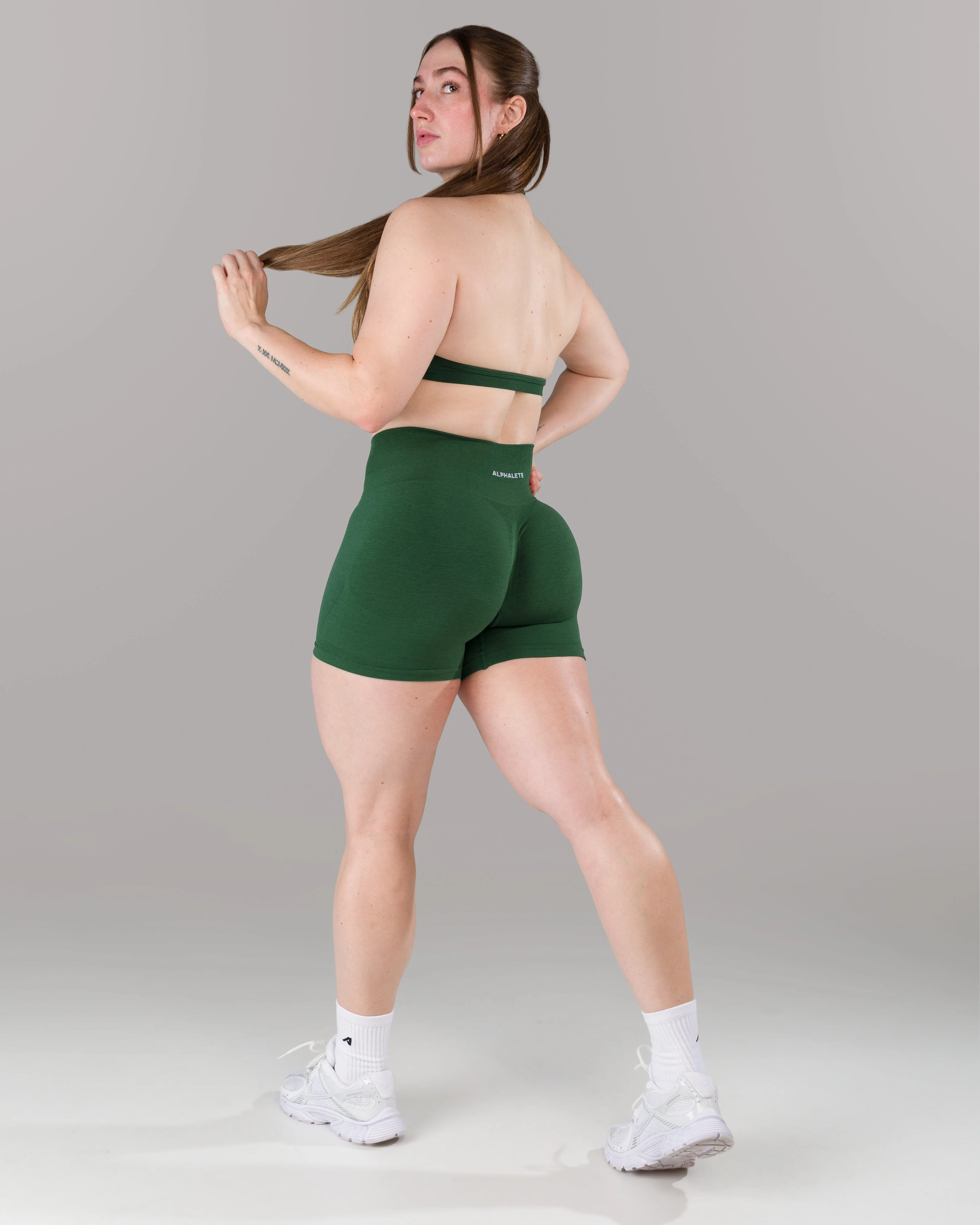 Pump Mid Rise Short - Court Green w/ Logo - Image 9