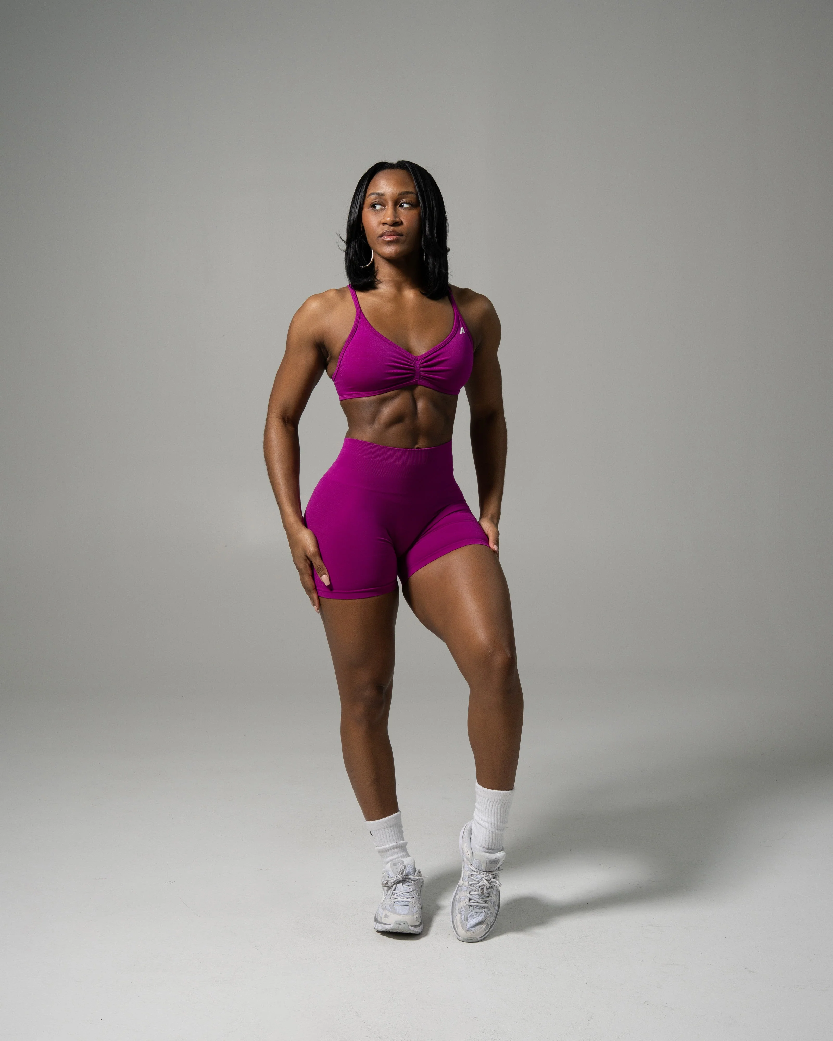 Pump Mid Rise Short - Dark Fuchsia - Image 5