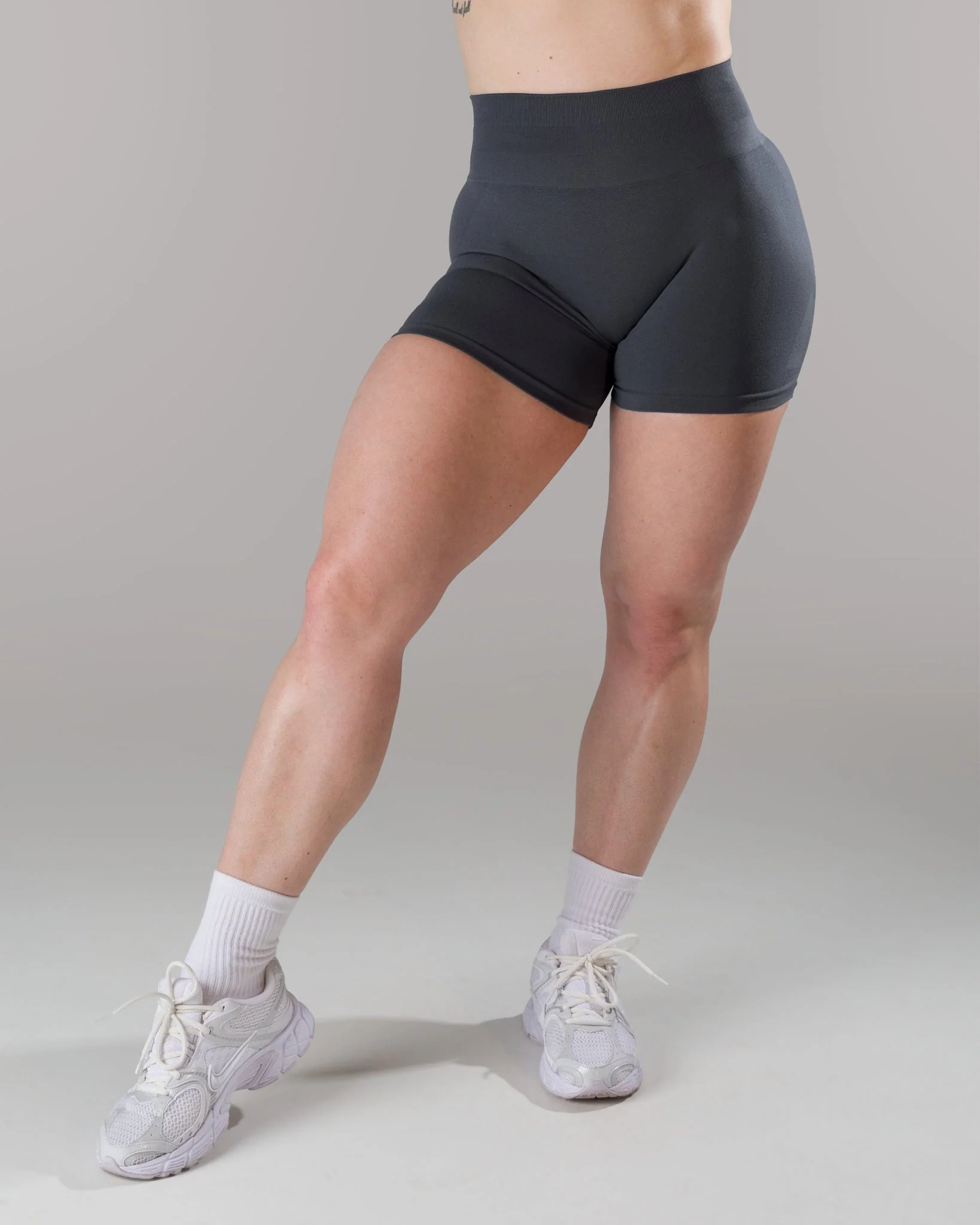 Pump Mid Rise Short - Dusty Navy w/ Logo - Image 7