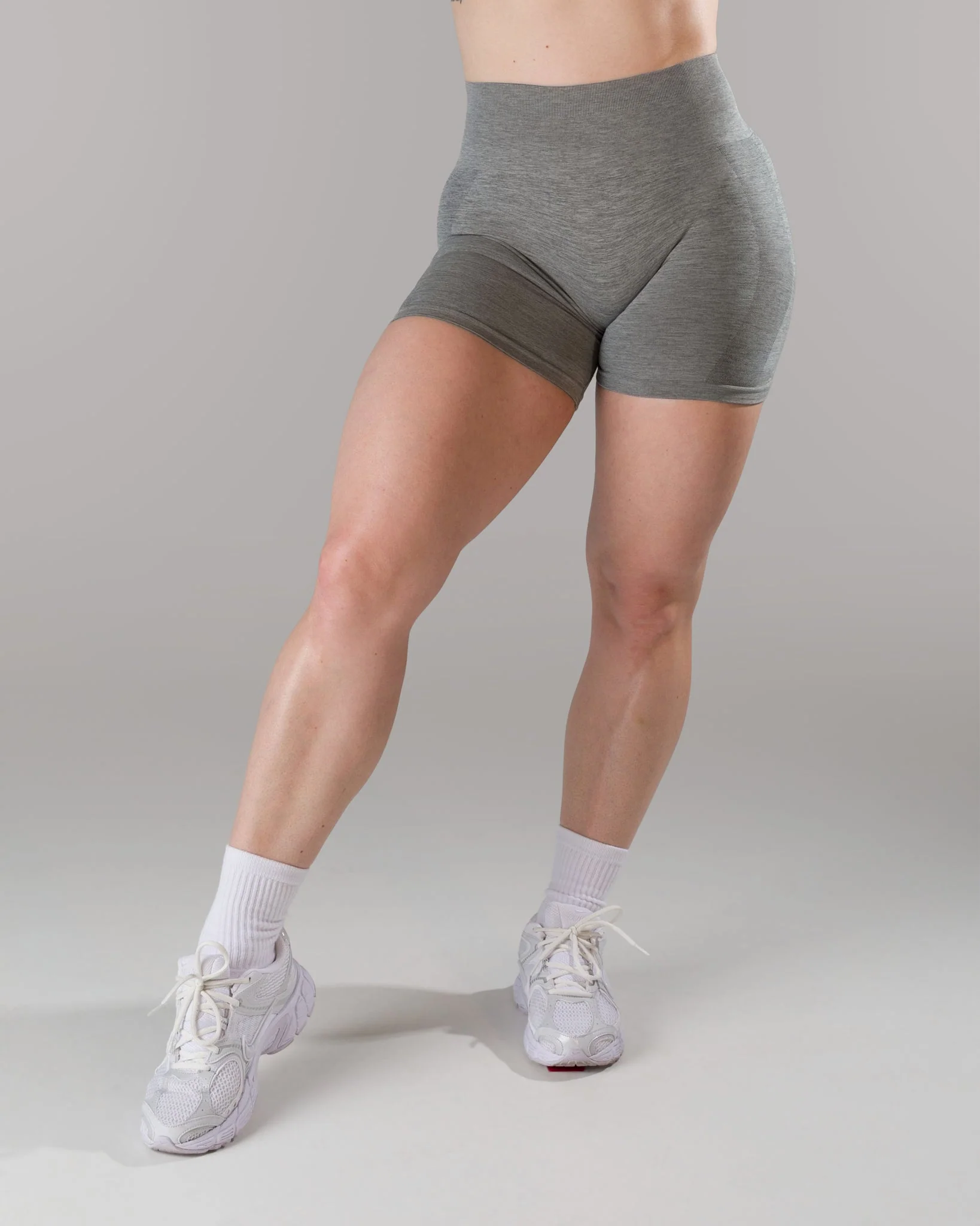 Pump Mid Rise Short - Heather Grey w/ Logo - Image 7