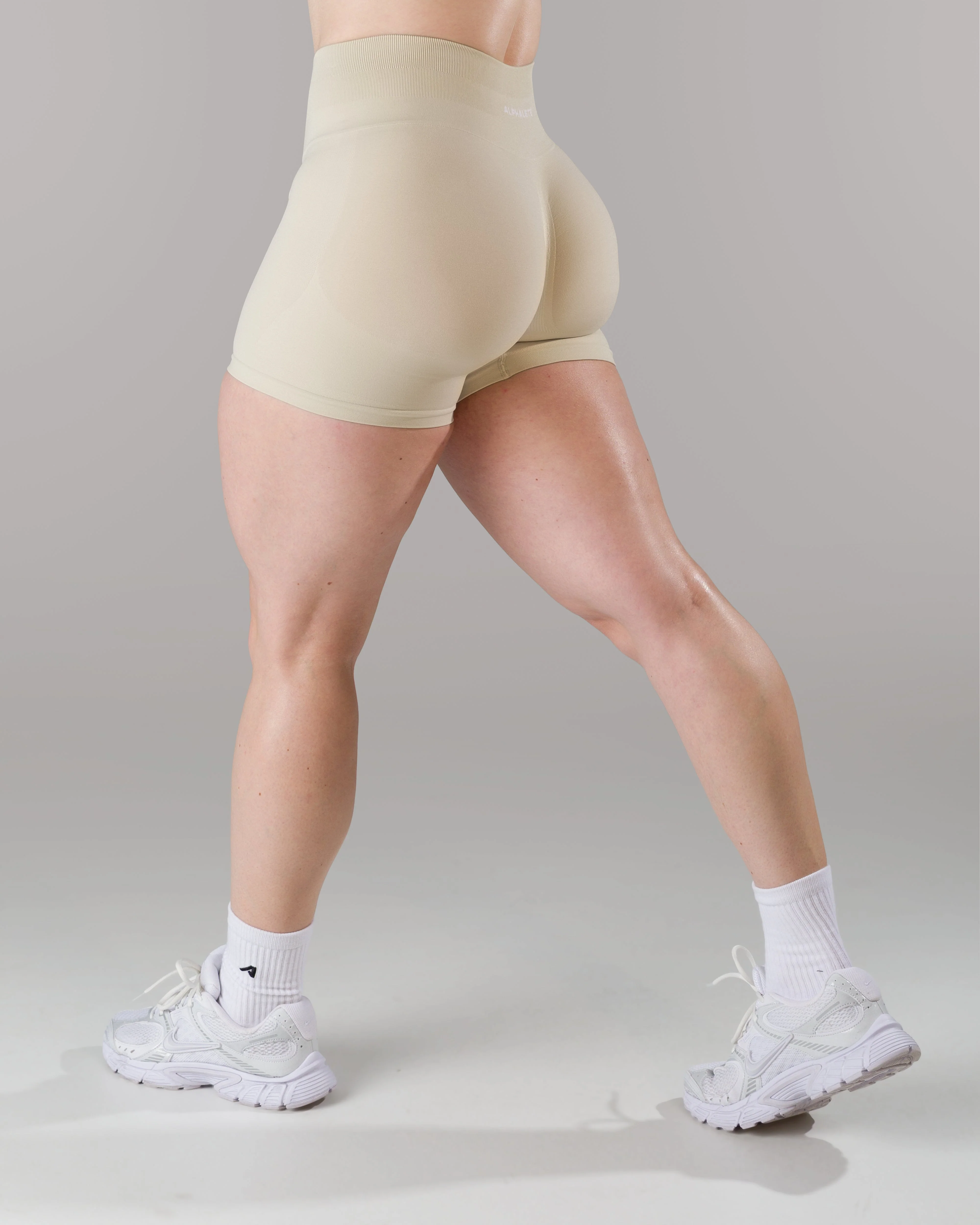 Pump Mid Rise Short - Wheat w/ Logo - Image 6