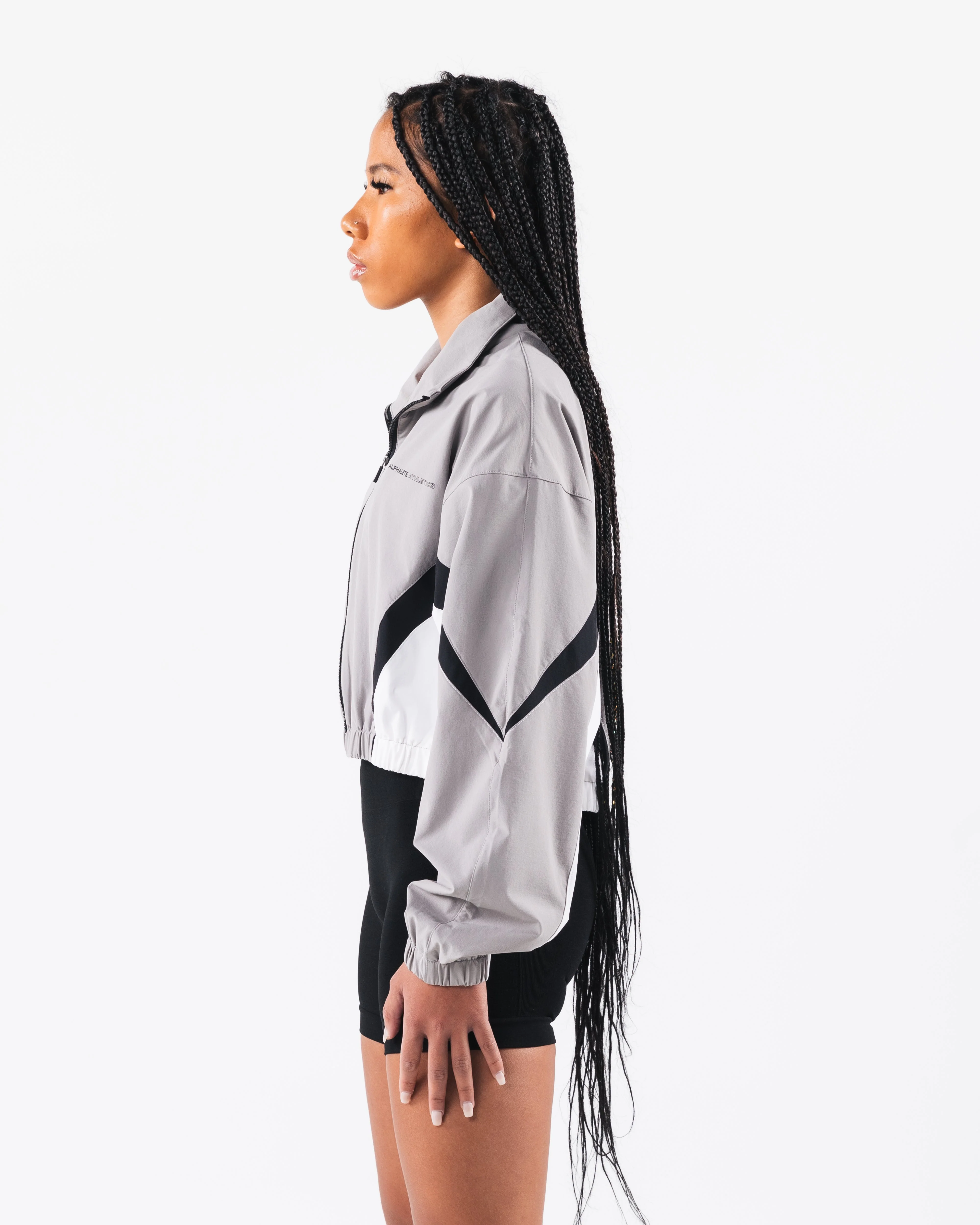 Retro Crop Jacket - Smoke / White - Image 3