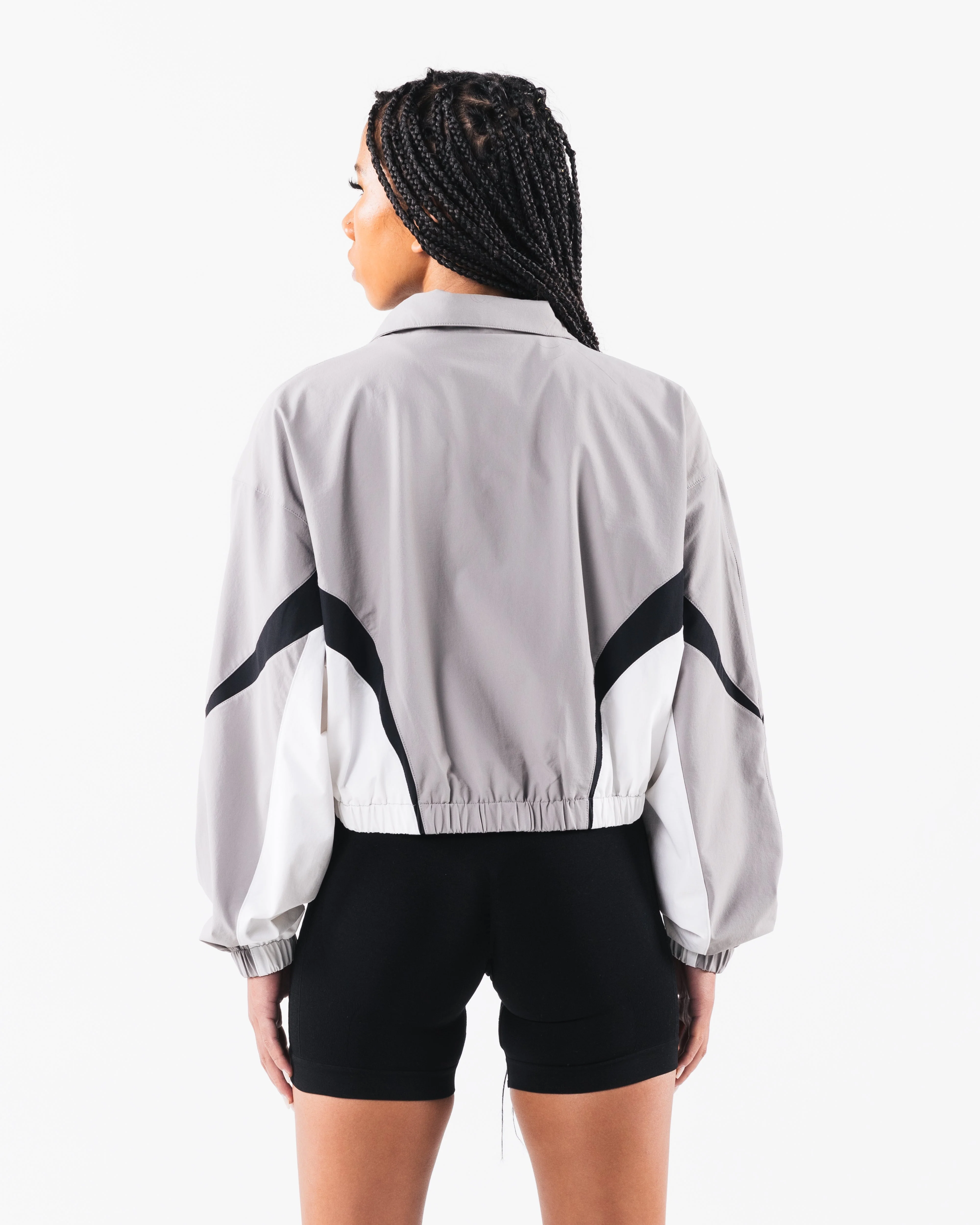 Retro Crop Jacket - Smoke / White - Image 4
