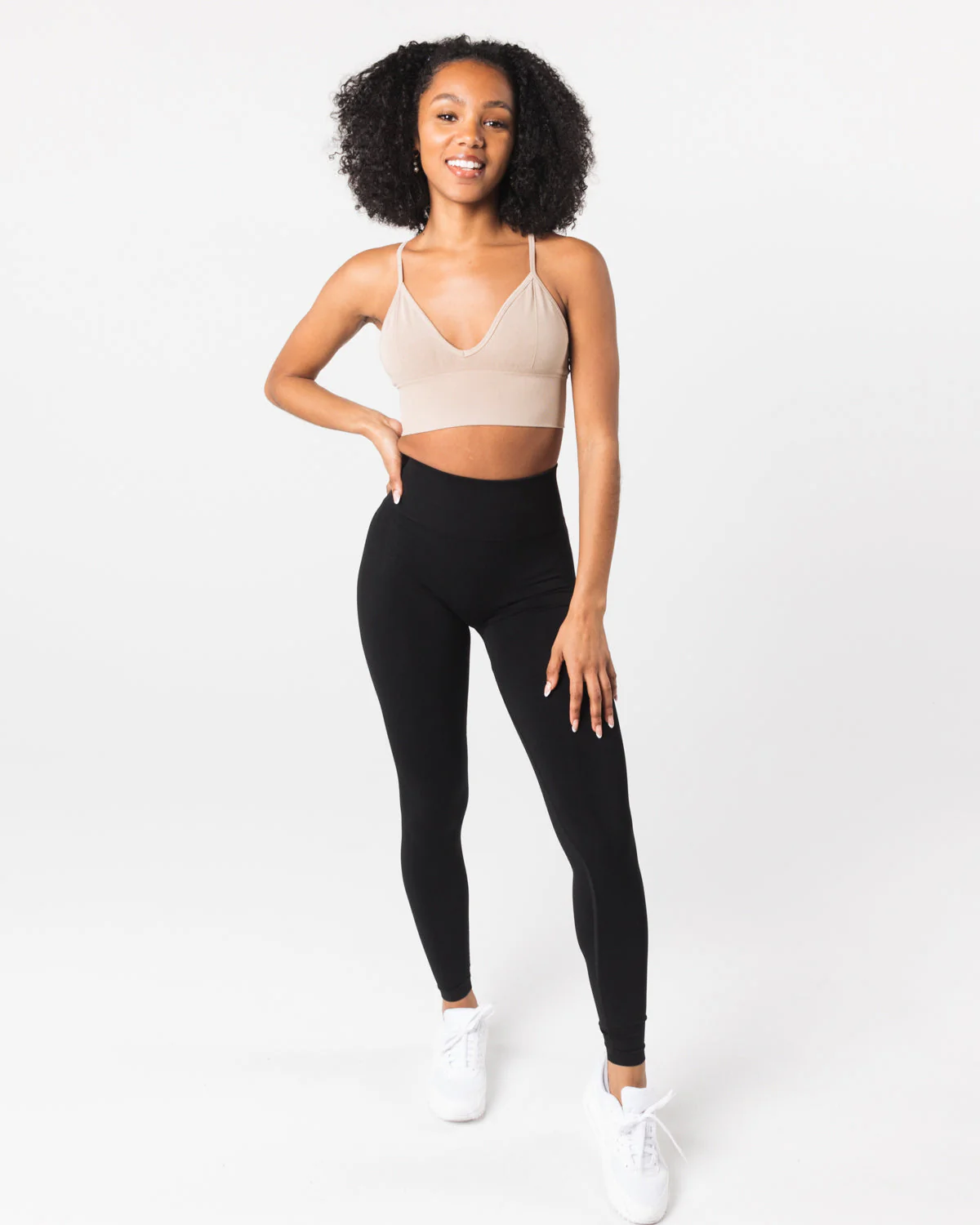 Seamless Ribbed Bra - Linen - Image 2