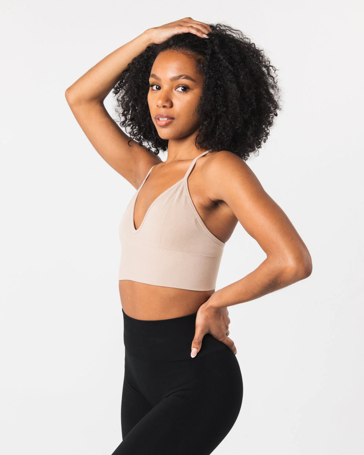 Seamless Ribbed Bra - Linen - Image 3