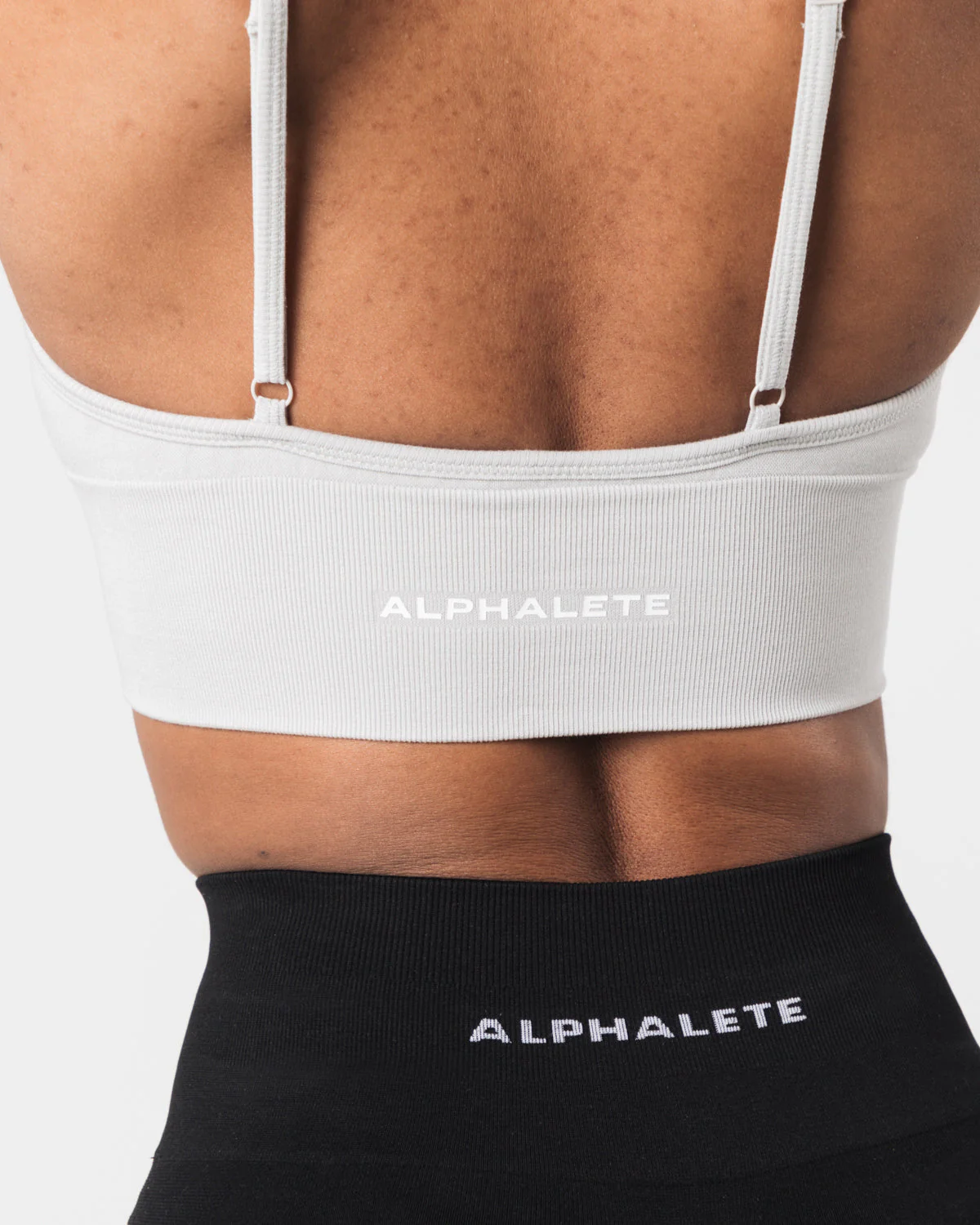 Seamless Ribbed Bra - Oyster Grey - Image 5