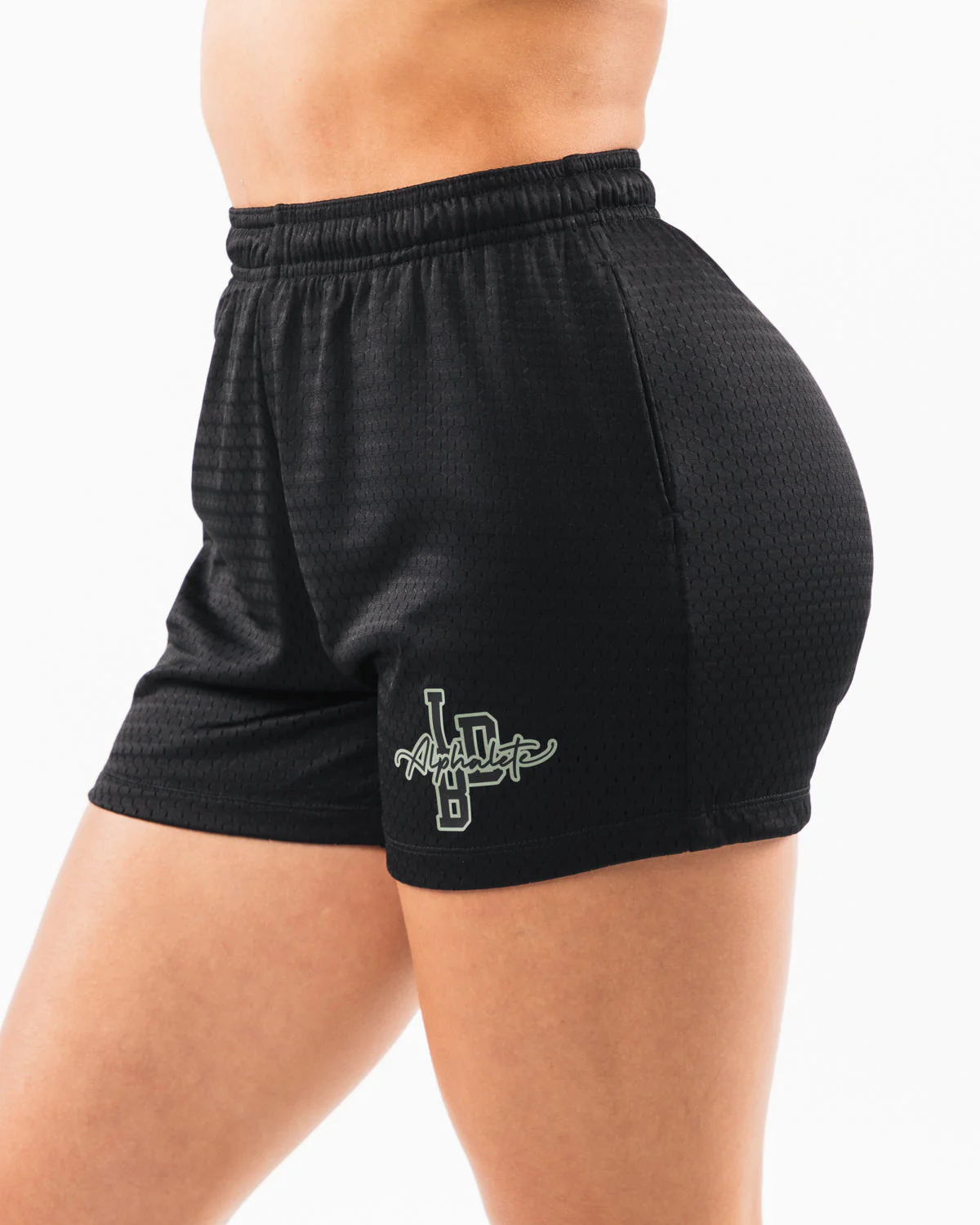 Signature Mesh Short 4" - Black / Sage - Image 3