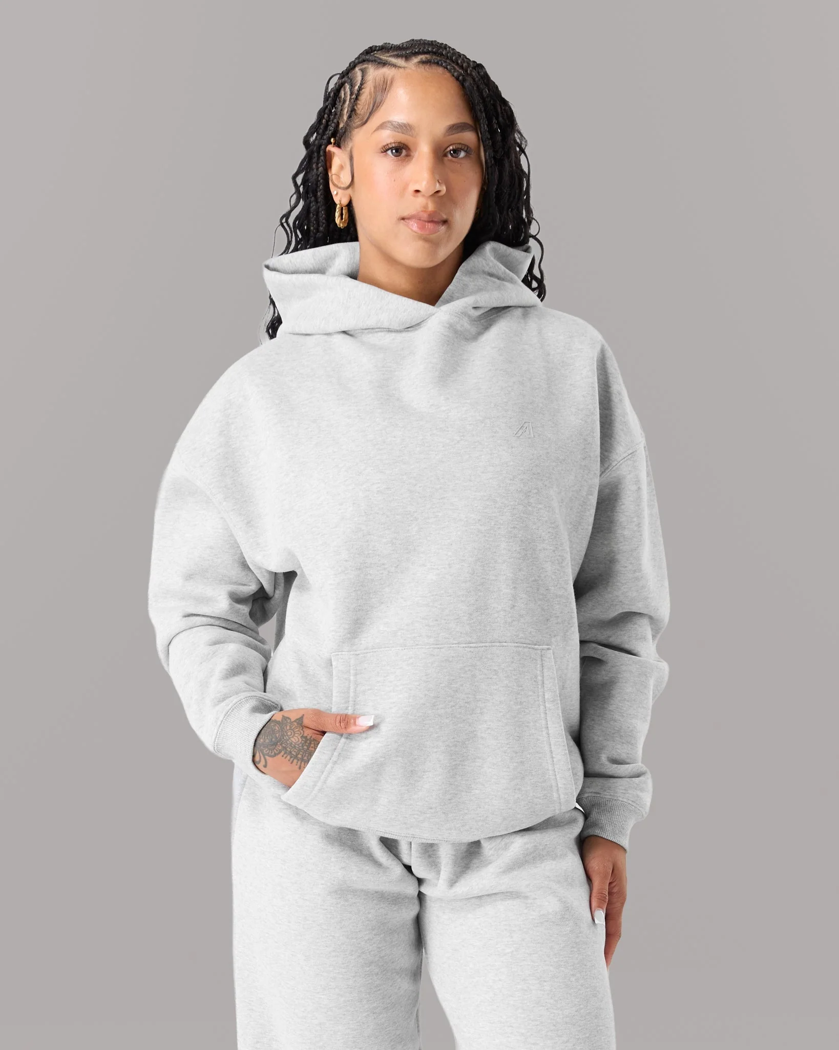 Staple Hoodie - Heather Grey - Image 3