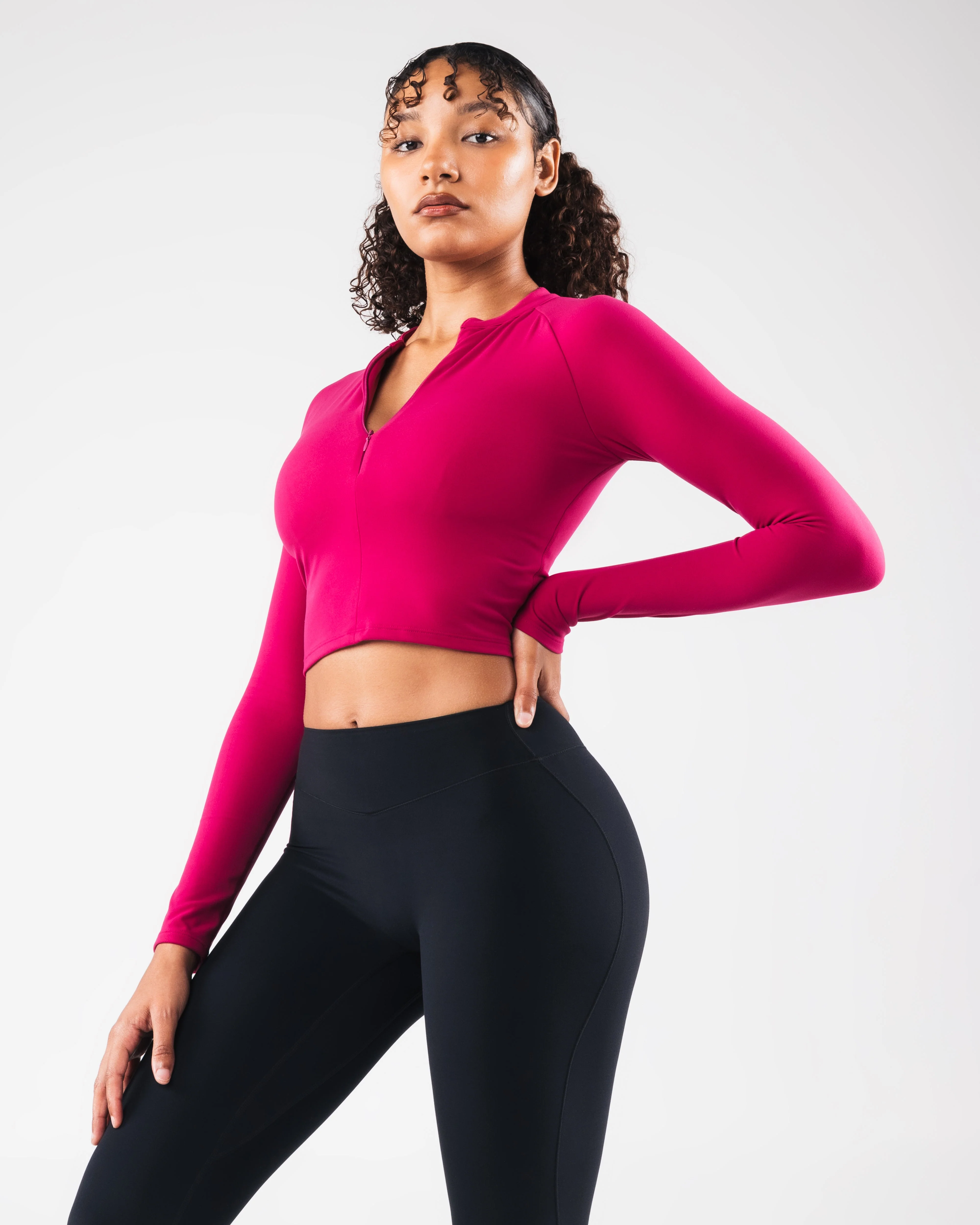 KDM LS Zip Bra - Berry - Image 3