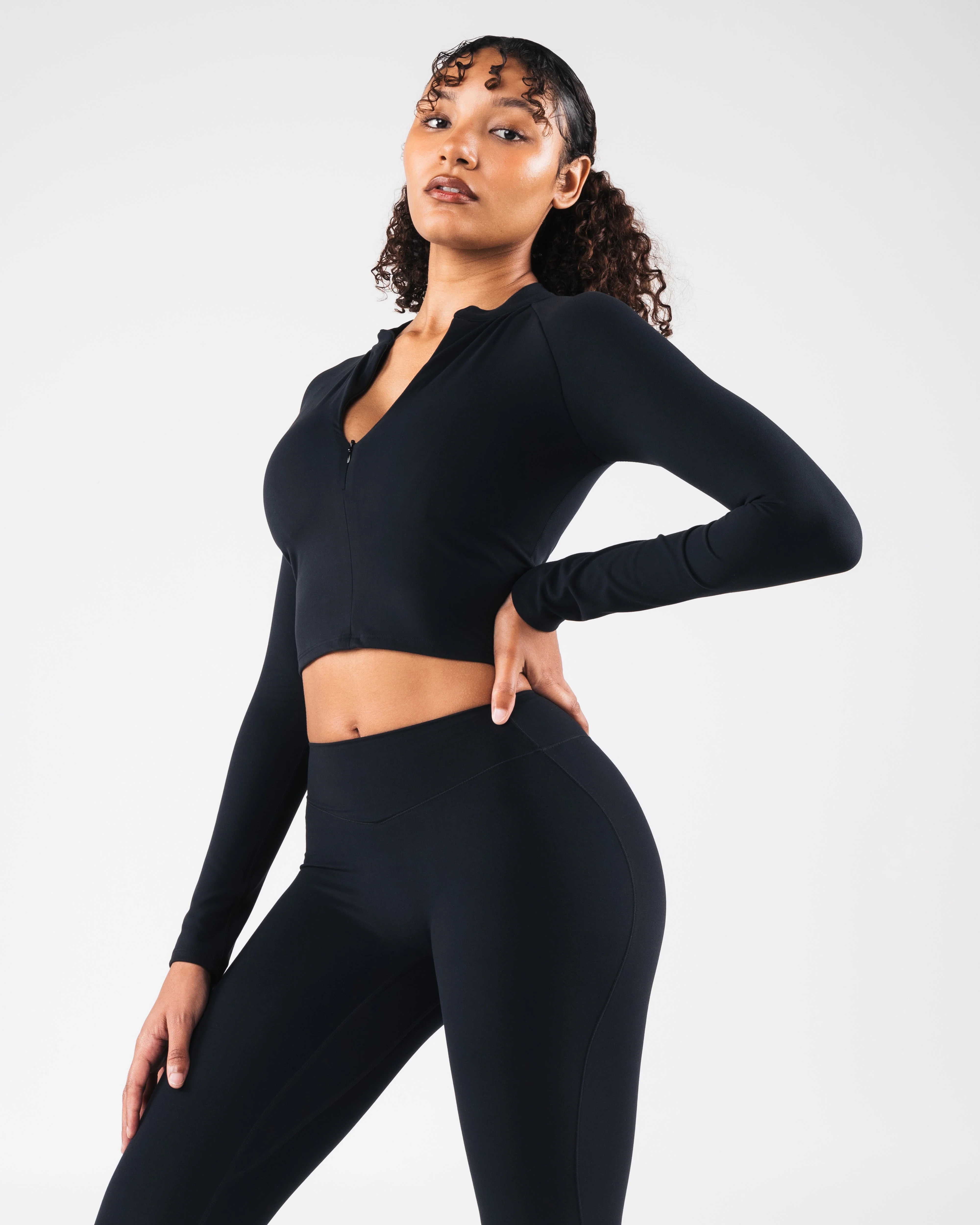 KDM LS Zip Bra - Black - Image 3