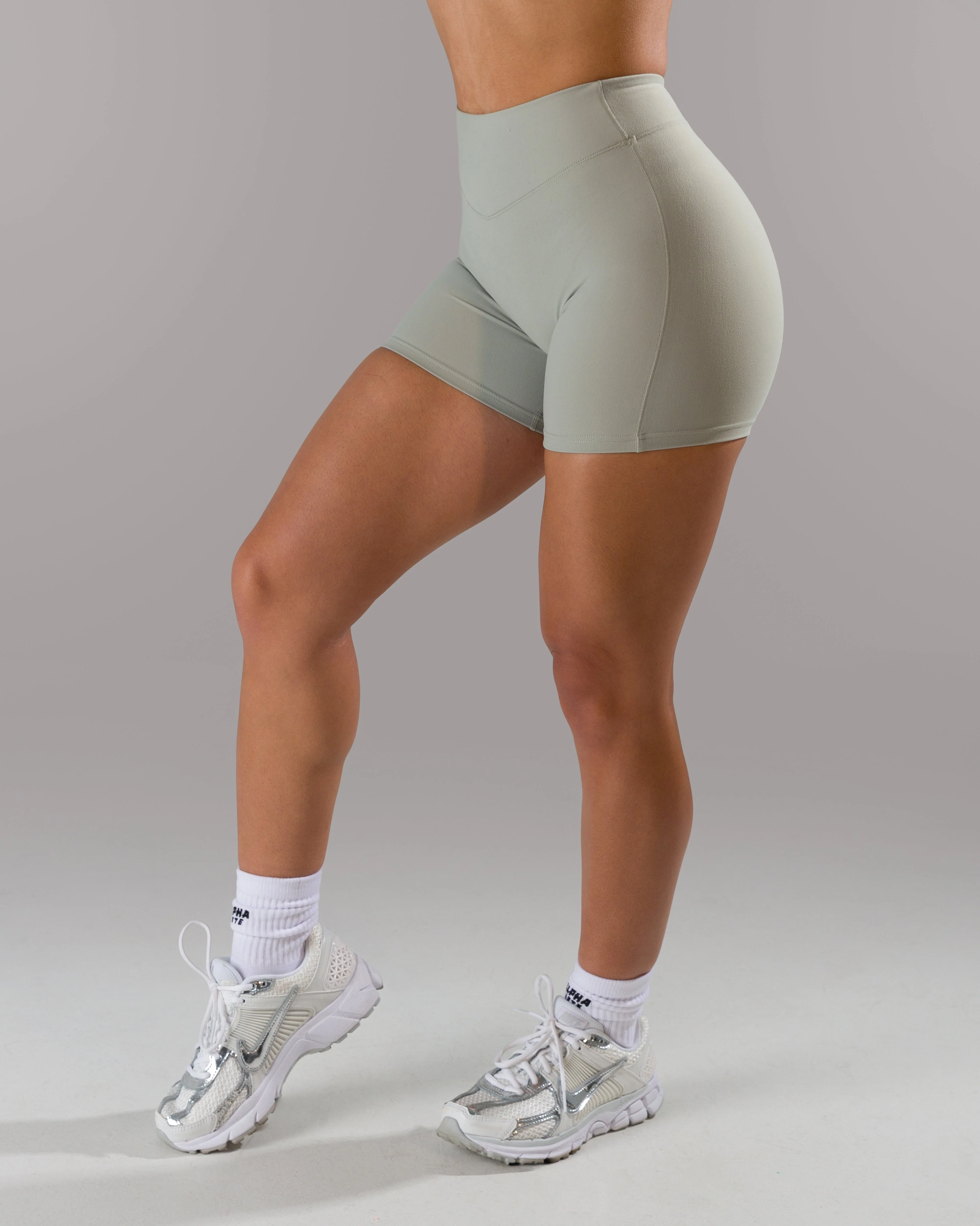 Dip Back Mid Rise Short - Silver - Image 3