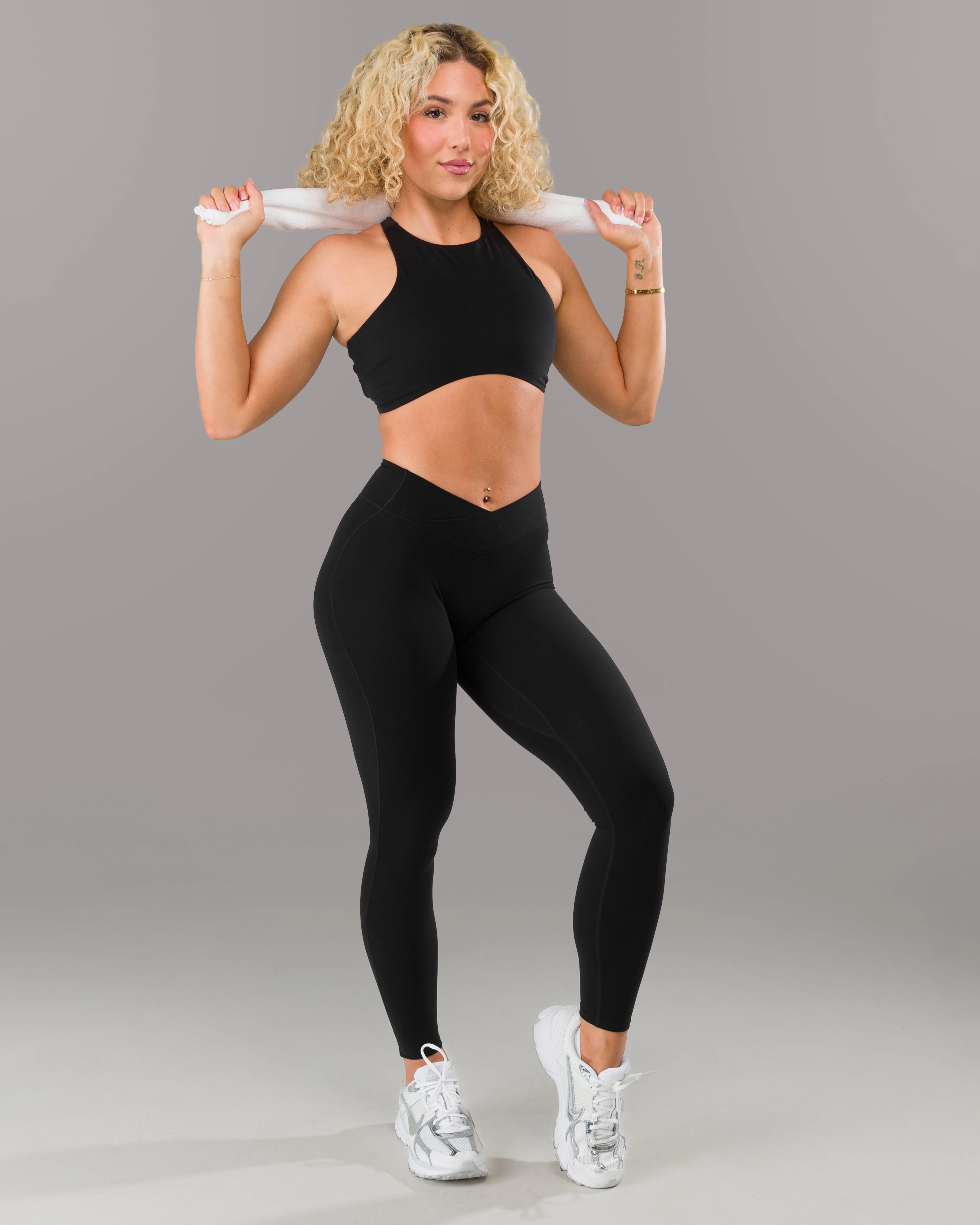 Wrap Mid Rise Legging - Black - Image 4