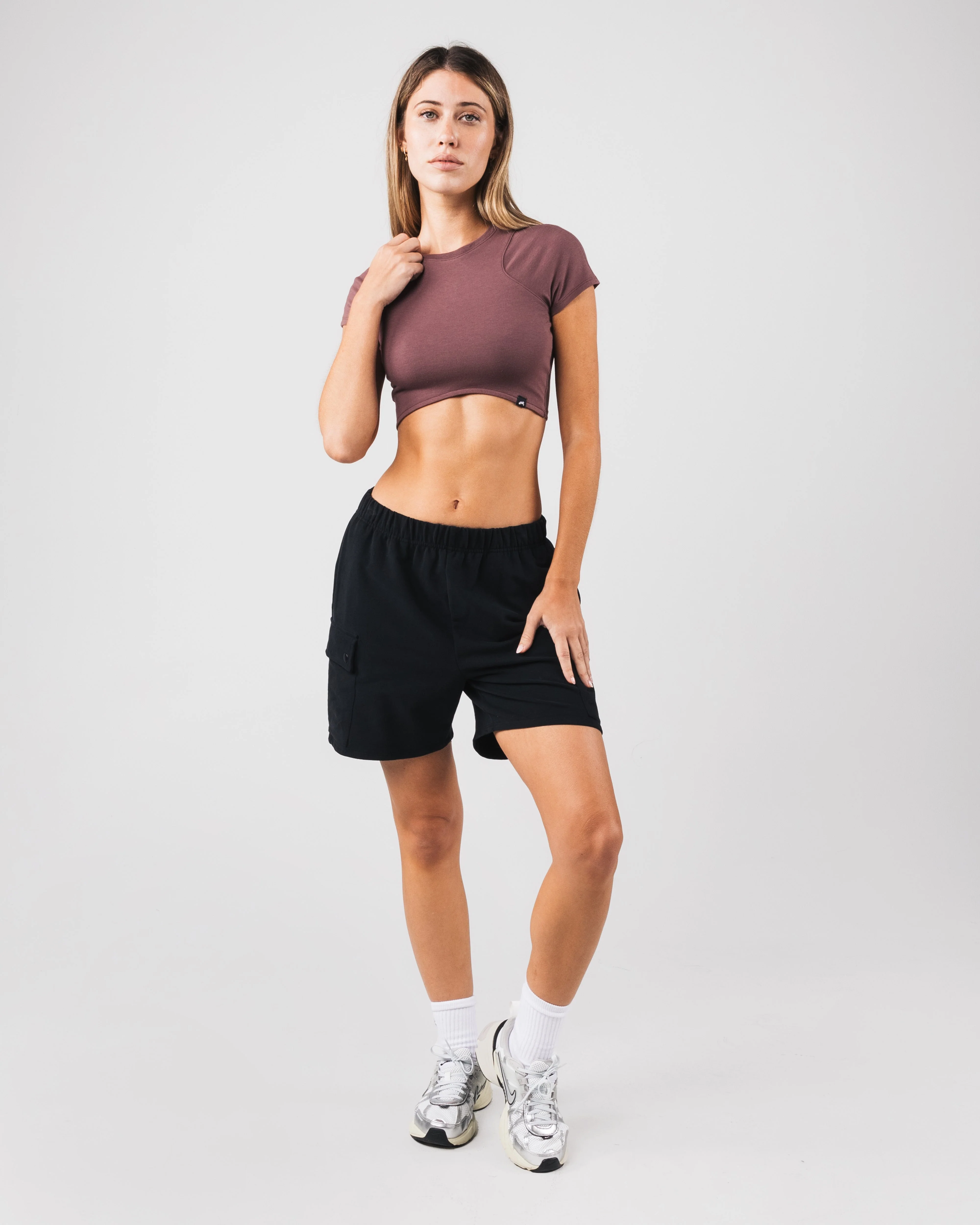 Angled Crop Tee - Sugar - Image 2