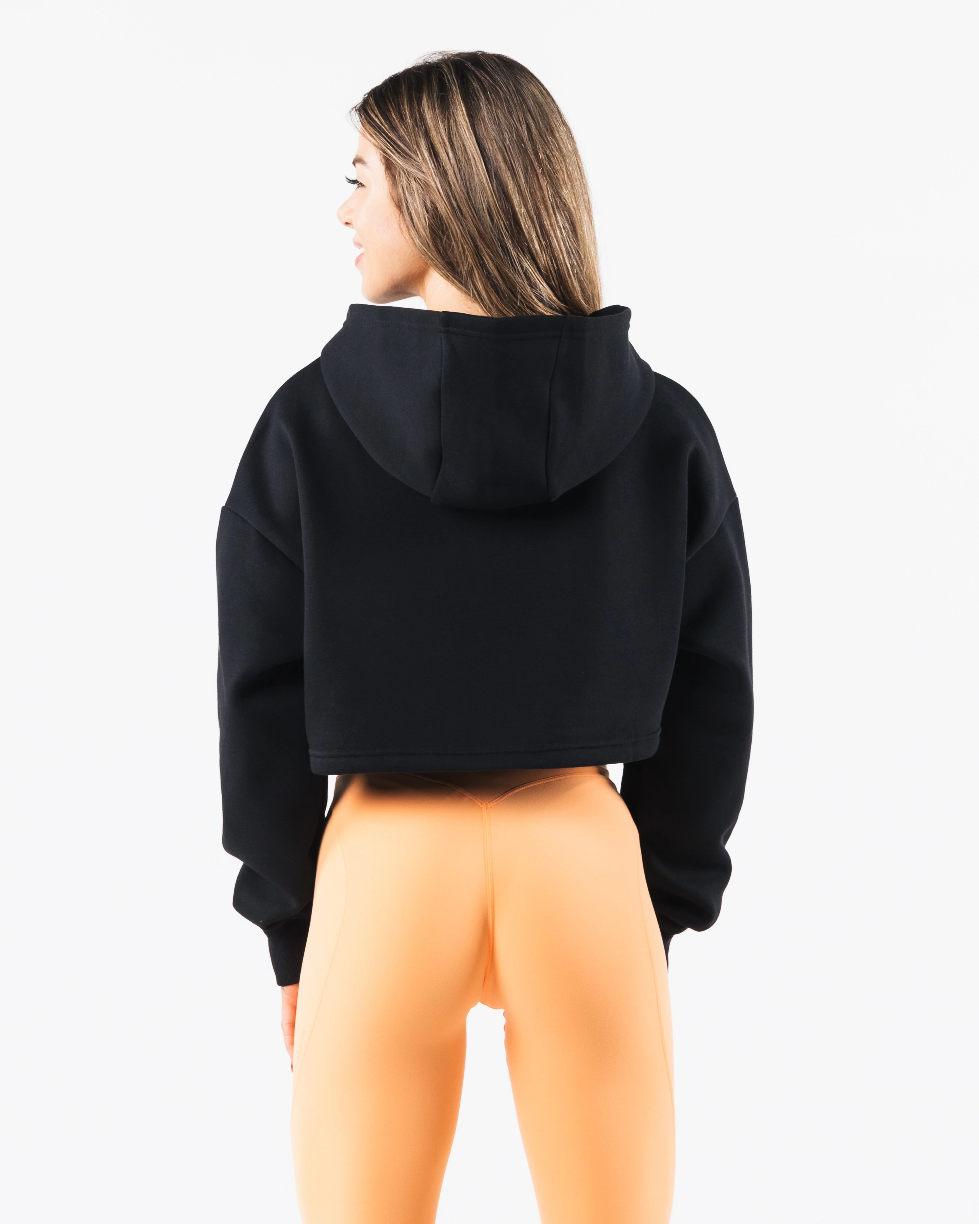 Trilogy Crop Hoodie - Black - Image 4