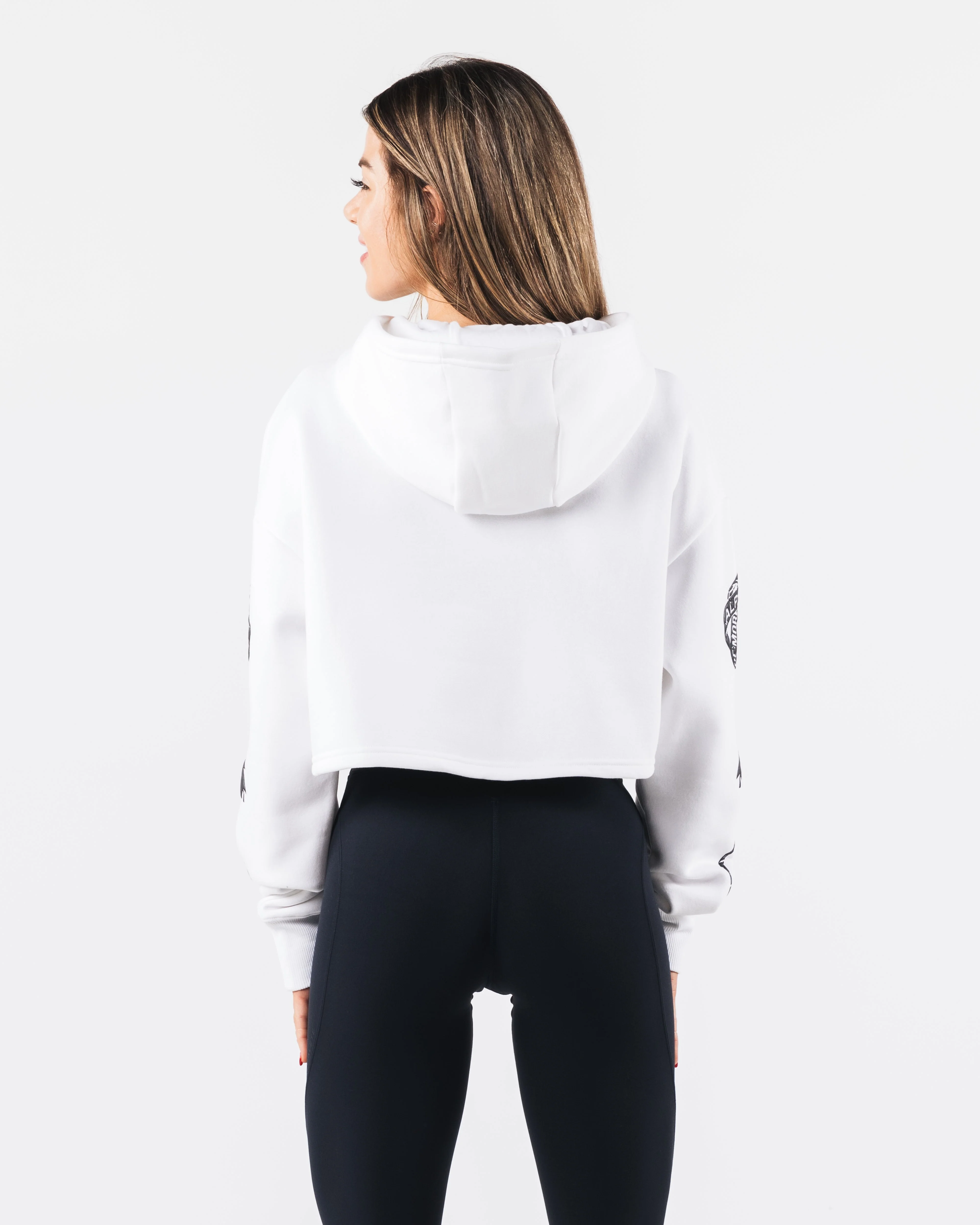 Trilogy Crop Hoodie - White - Image 4