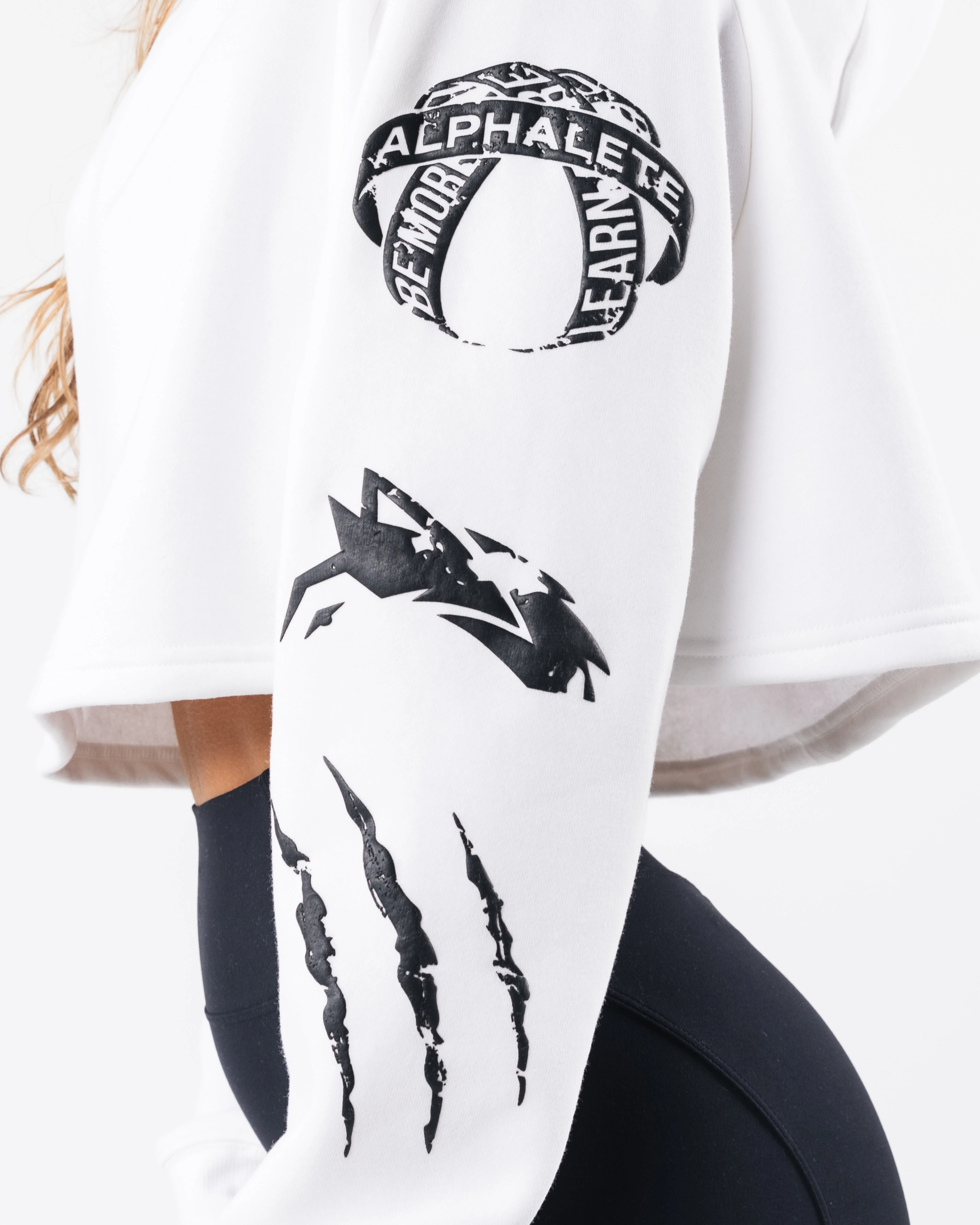 Trilogy Crop Hoodie - White - Image 5