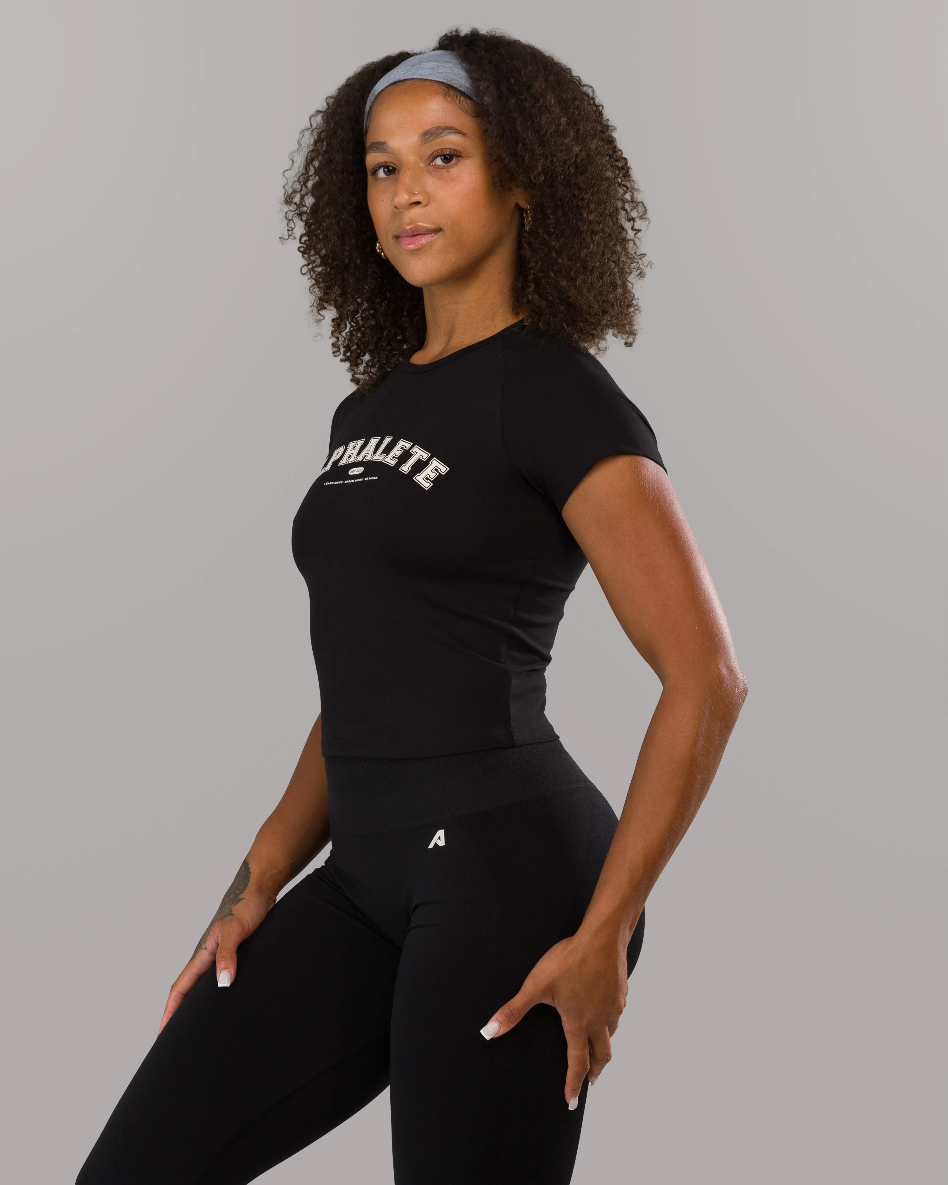 Varsity Baby Tee - Black - Image 2
