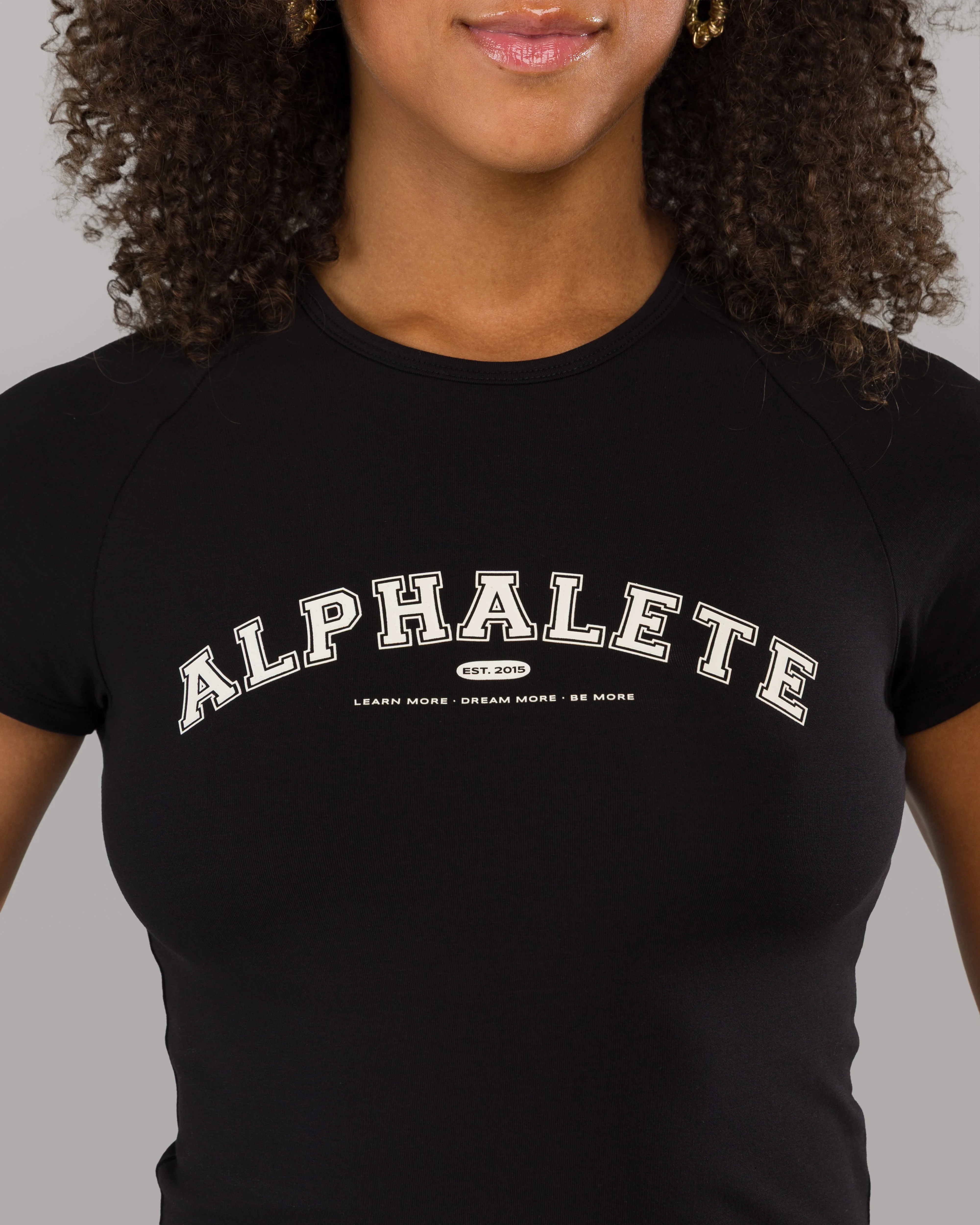 Varsity Baby Tee - Black - Image 5