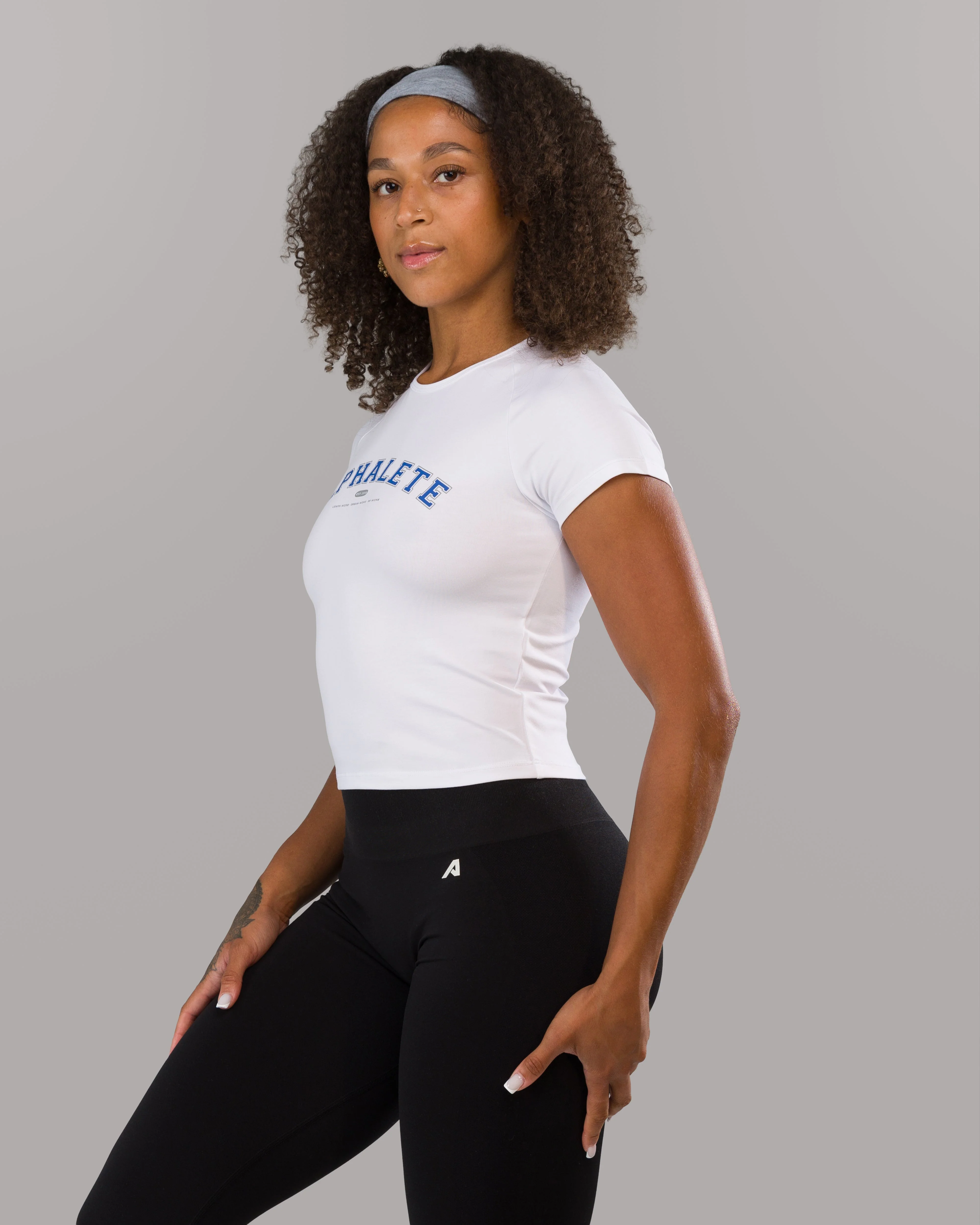 Varsity Baby Tee - White - Image 2