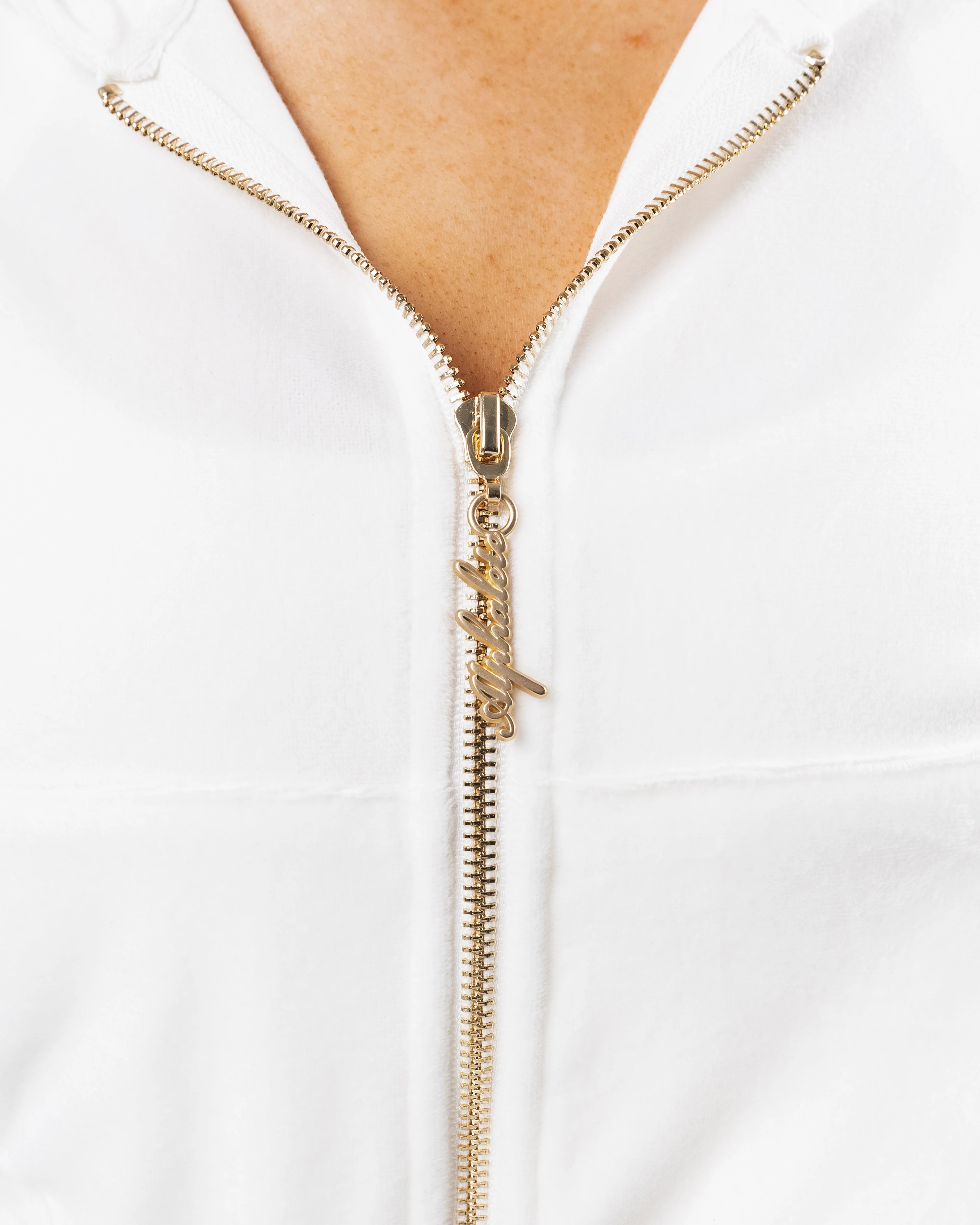 Velour Zip Hoodie - Lace - Image 5